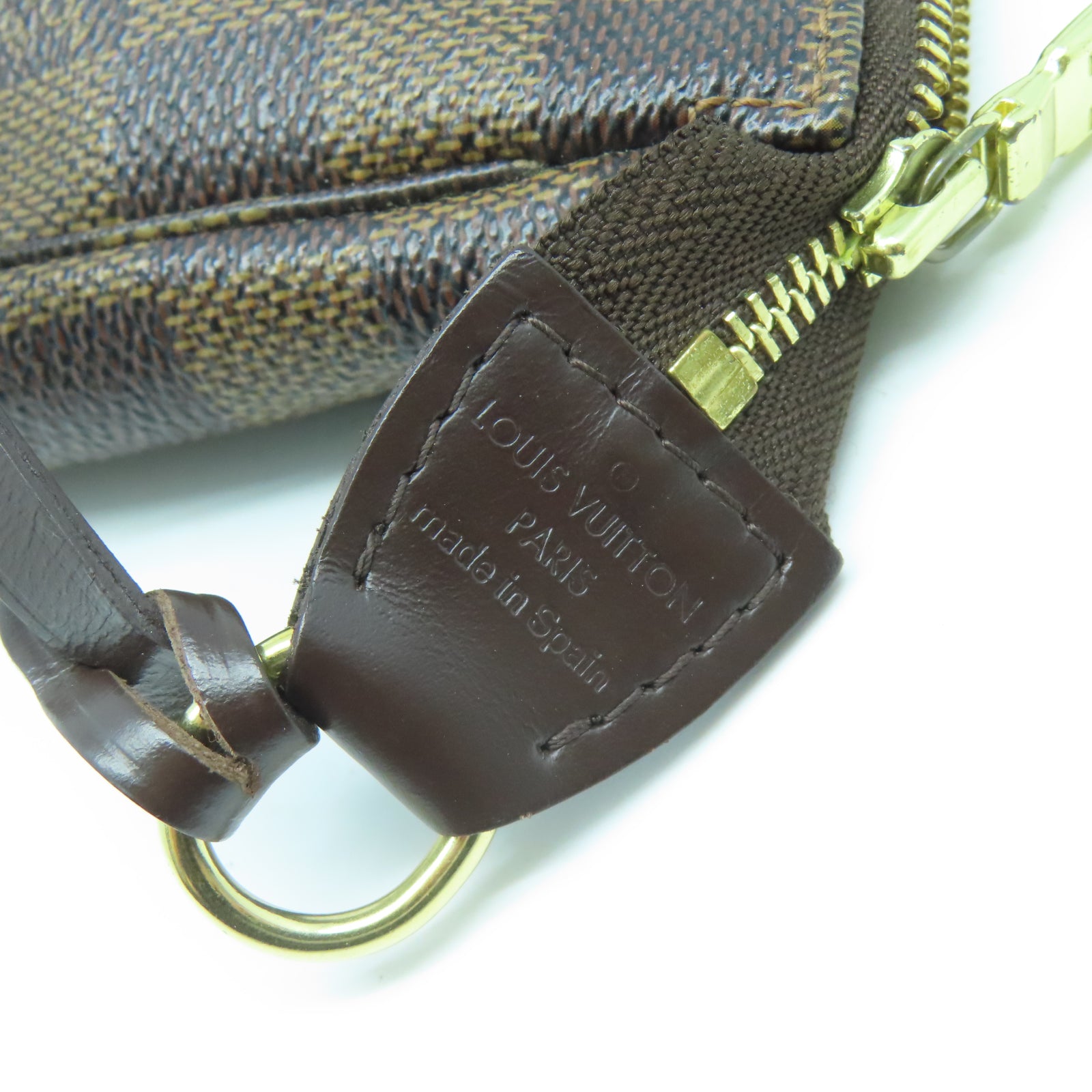 LOUIS VUITTON Damier Pochette Accessories金扣手拿包啡色