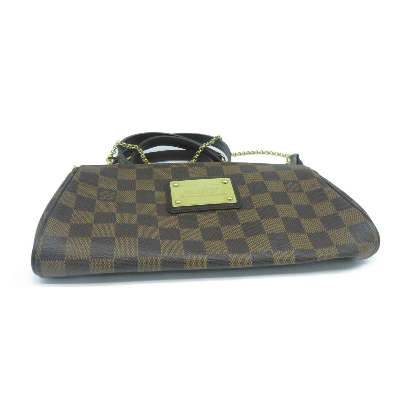 LOUIS VUITTON Damier Eva金扣手挽肩背兩用袋啡色