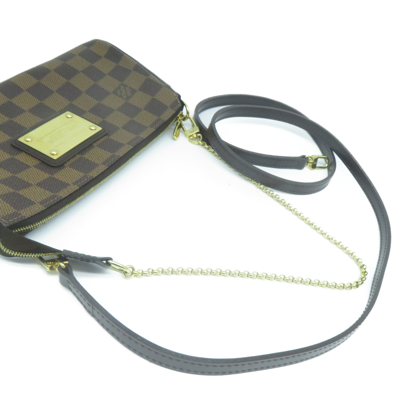 LOUIS VUITTON Damier Eva金扣手挽肩背兩用袋啡色