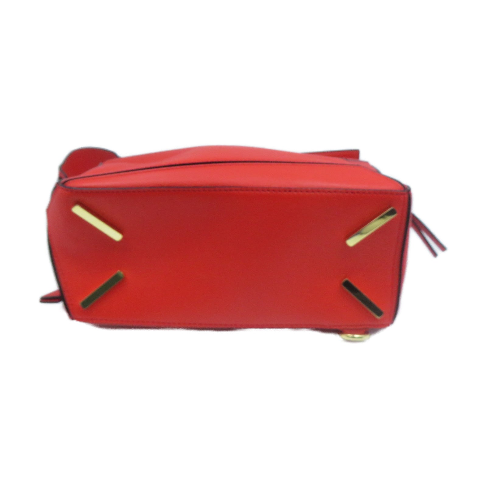LOEWE 牛皮皮革Small Puzzle金扣手挽肩背兩用袋紅色