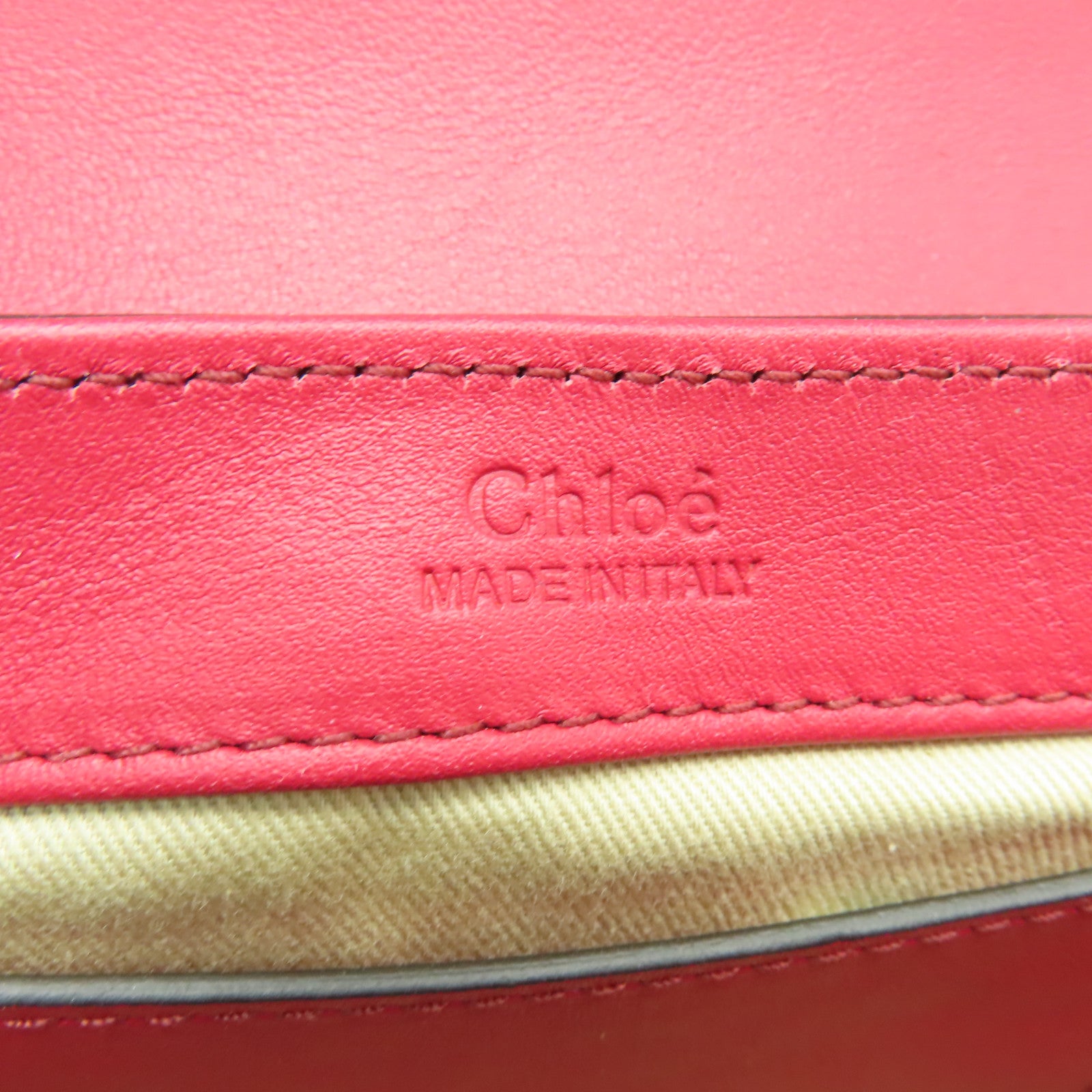 Chloe 牛皮皮革Mini Chloe C Bag金扣手挽肩背兩用袋紅色