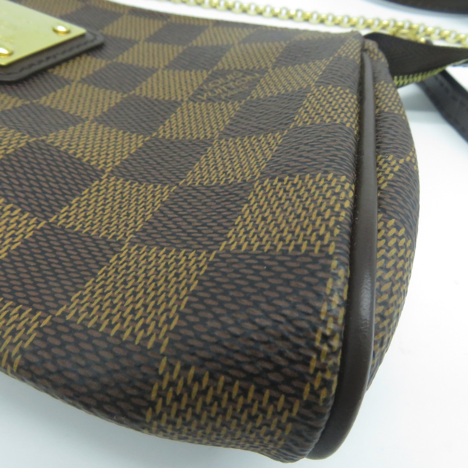 LOUIS VUITTON Damier Eva金扣手挽肩背兩用袋啡色