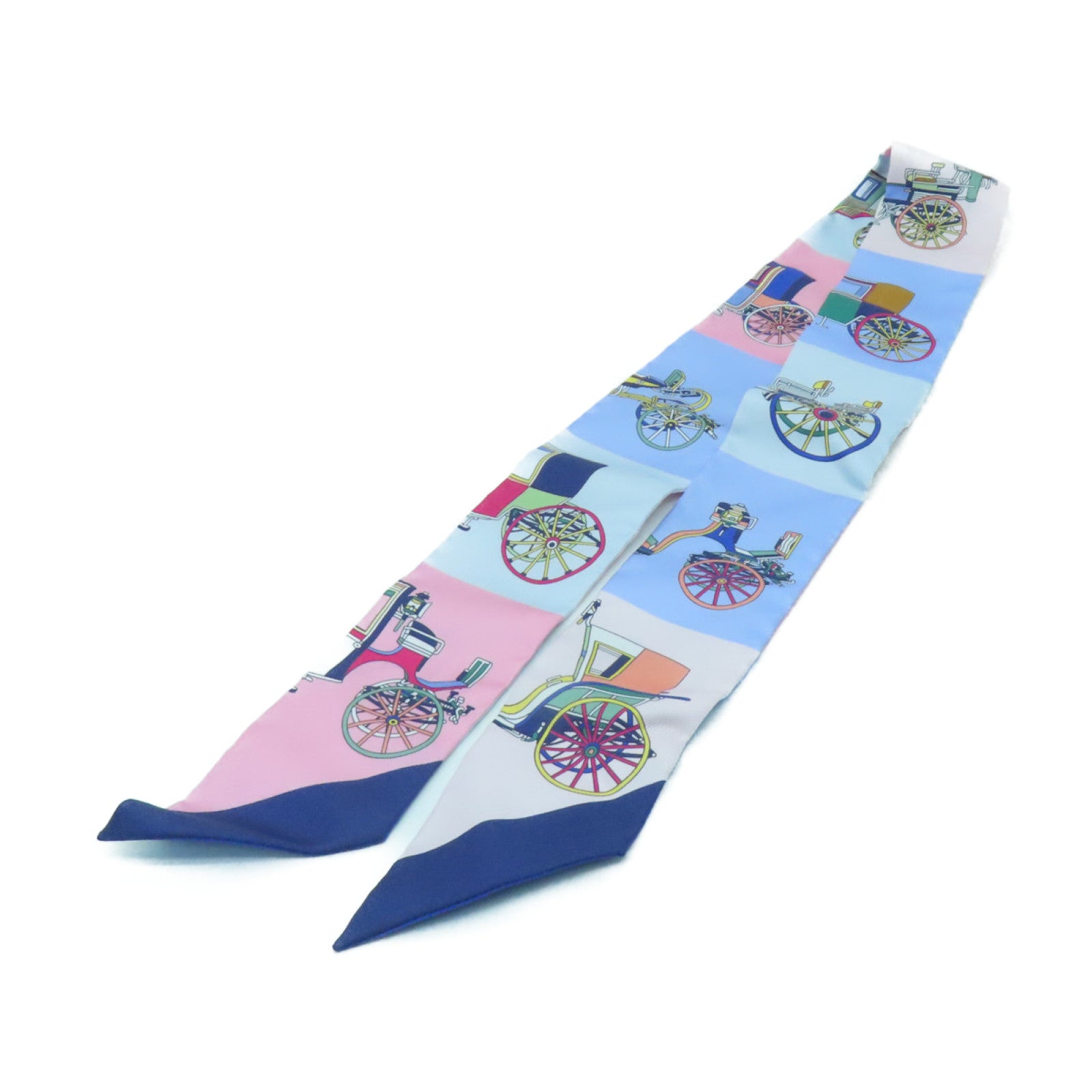 HERMES 【激減優惠】 絲質Twilly絲巾藍色/多色