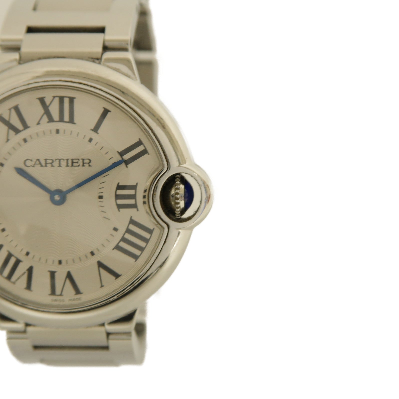 CARTIER Ballon Blue 33mm不鏽鋼手錶石英機芯銀色