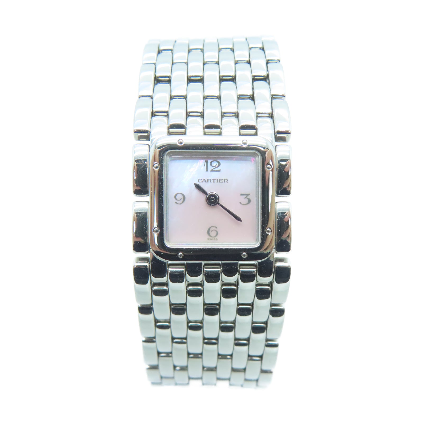 CARTIER Panthere Ruban Pink/Mop不锈钢手表石英机芯粉红色