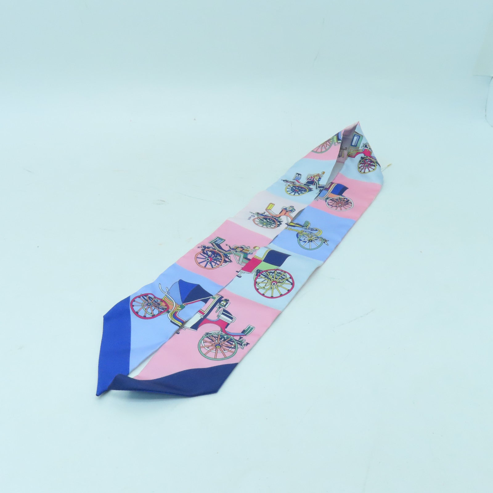 HERMES 【激減優惠】 絲質Twilly絲巾藍色/多色