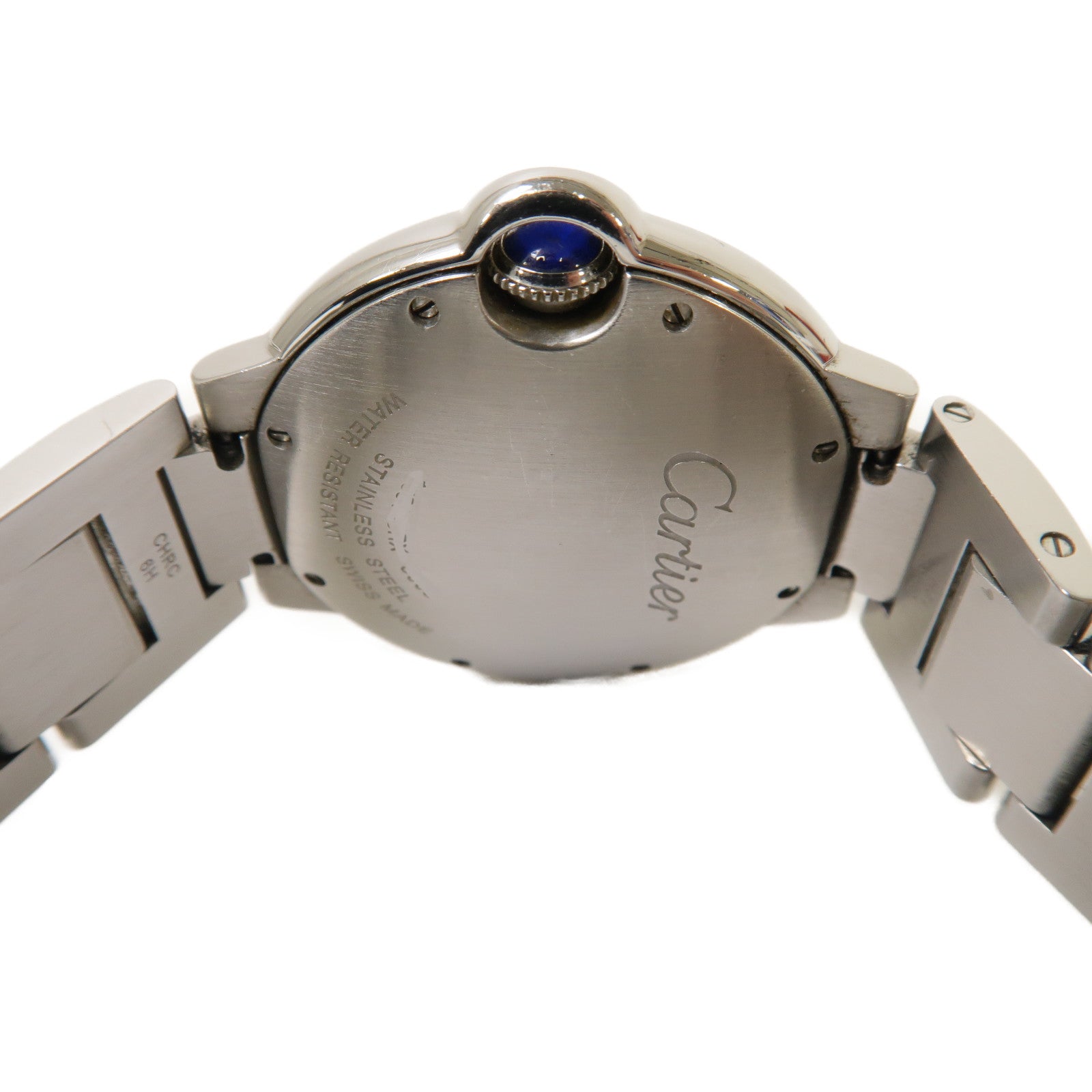 CARTIER Ballon Blue 33mm不鏽鋼手錶石英機芯銀色