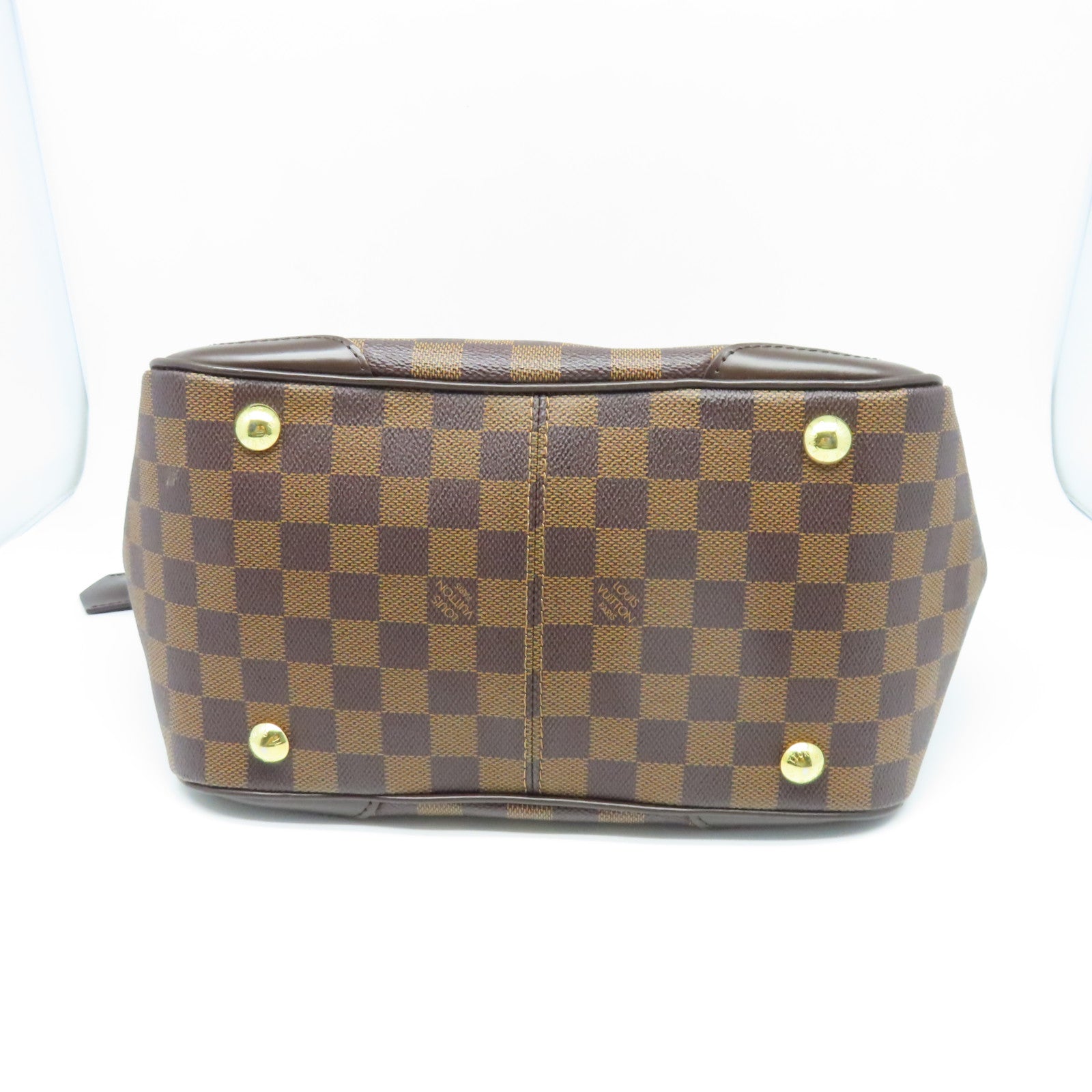LOUIS VUITTON Damier Verona PM金扣肩背袋棕色