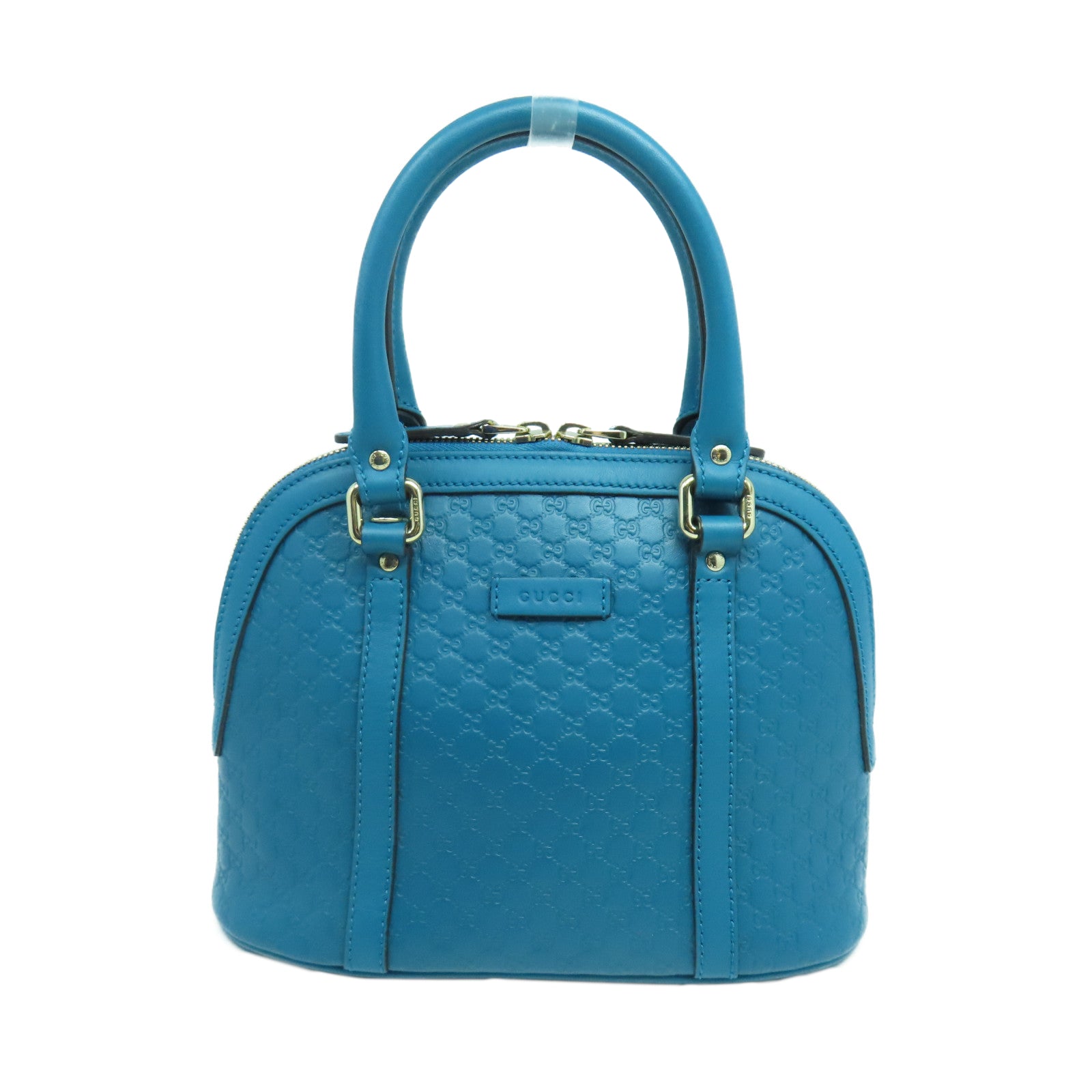 GUCCI 牛皮皮革Handbag金扣手挽袋藍色