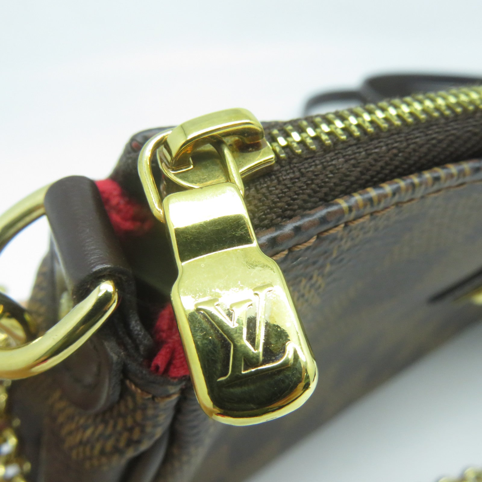 LOUIS VUITTON Damier Eva金扣手挽肩背兩用袋啡色