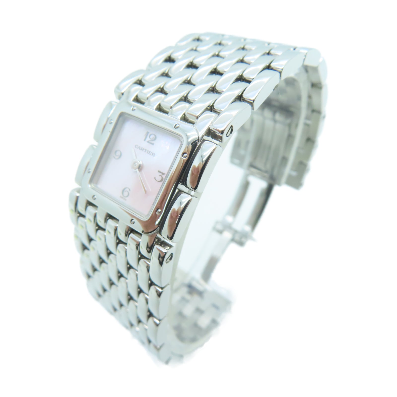 CARTIER Panthere Ruban Pink/Mop不锈钢手表石英机芯粉红色