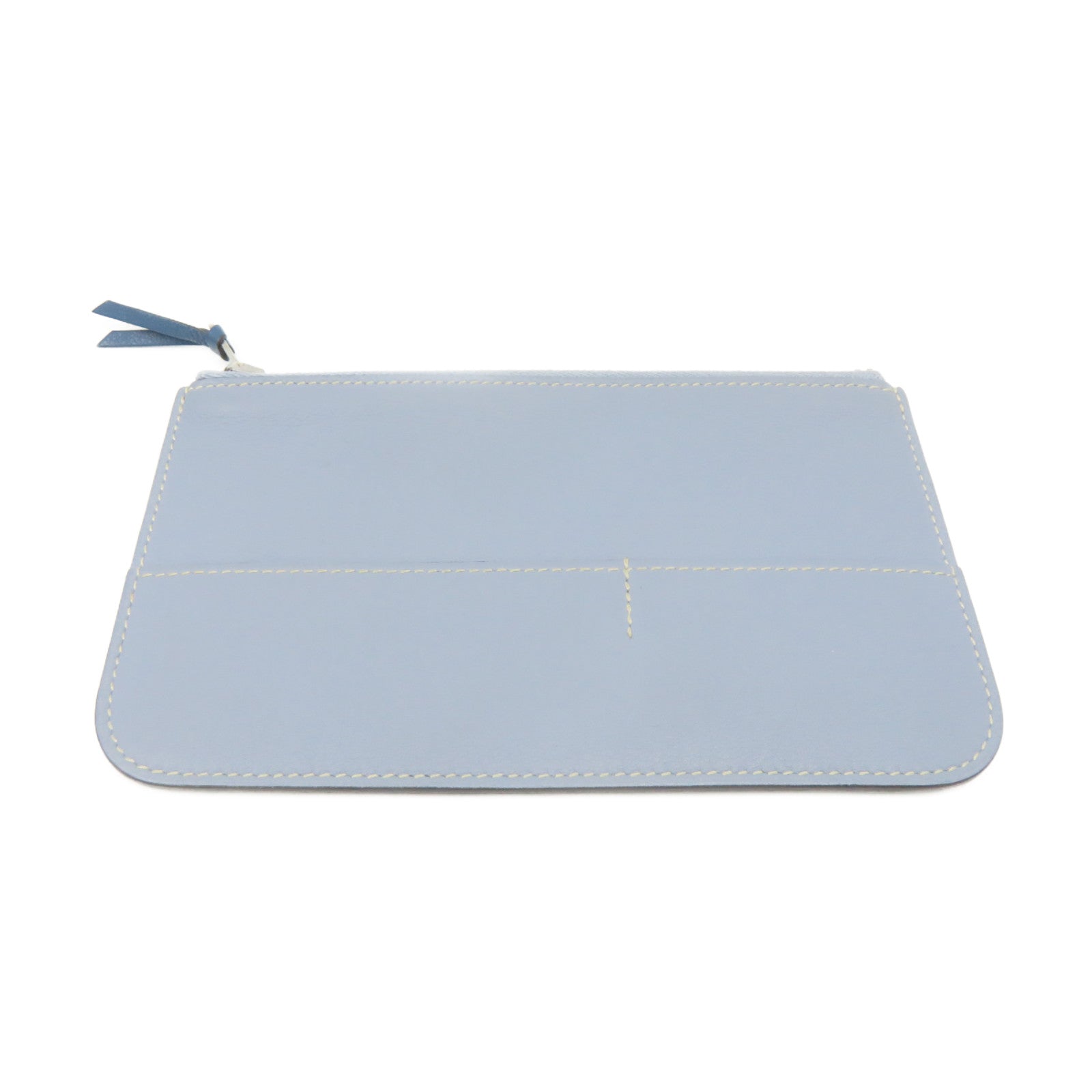 HERMES Swift皮革Dogon GM Long wallet銀扣長錢包Colvert藍色