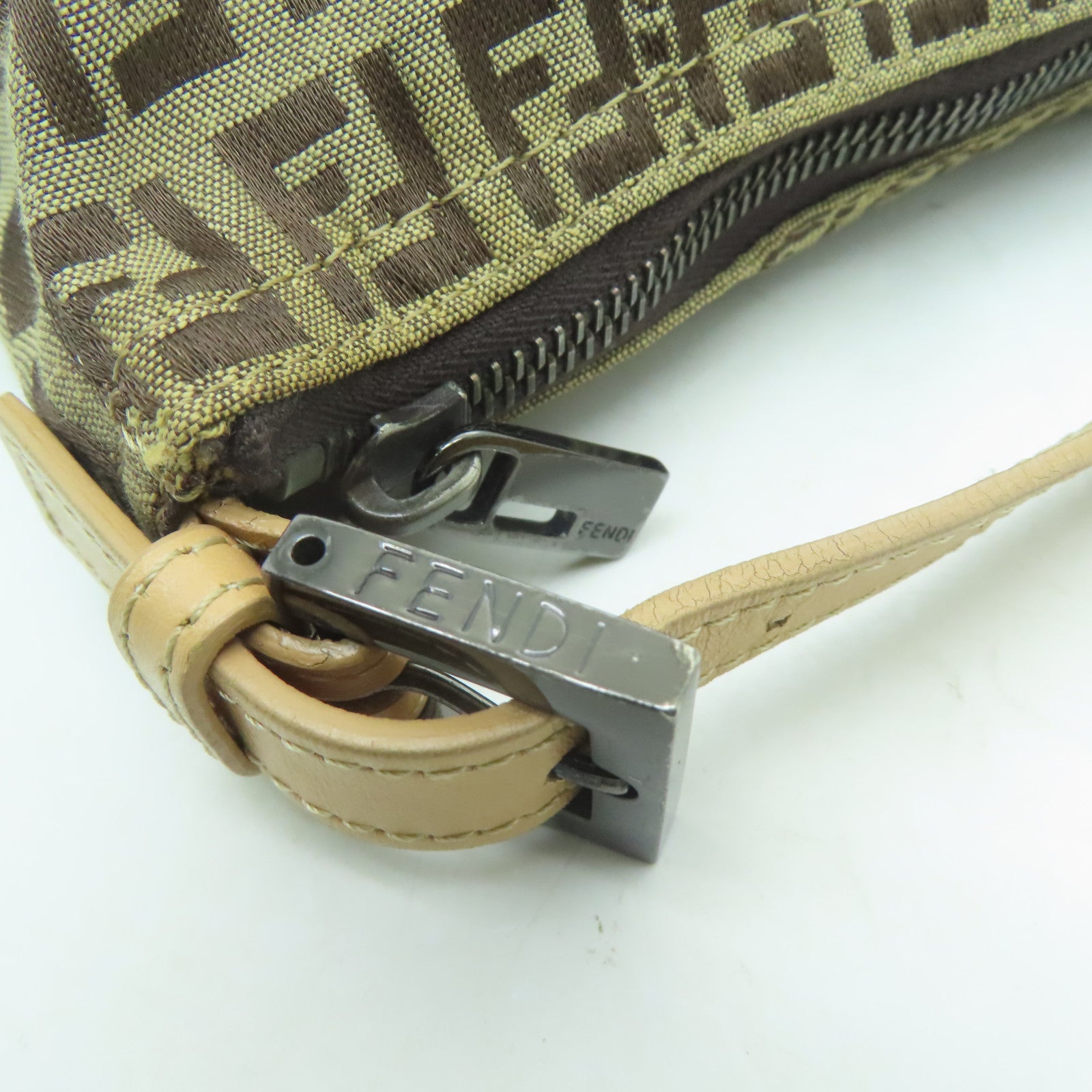 FENDI 帆布Vintage Zucchino Handbag手挽袋啡色
