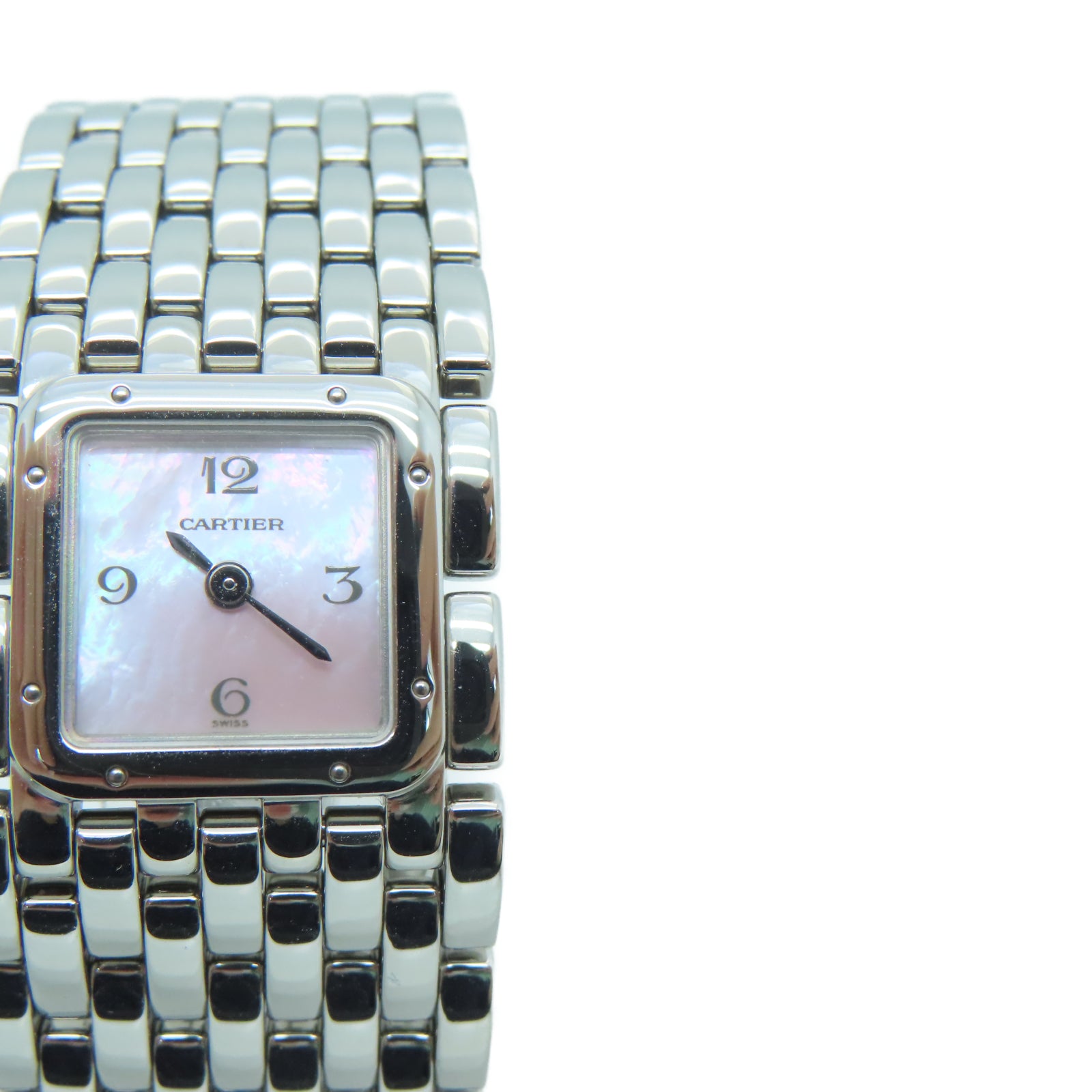 CARTIER Panthere Ruban Pink/Mop不锈钢手表石英机芯粉红色