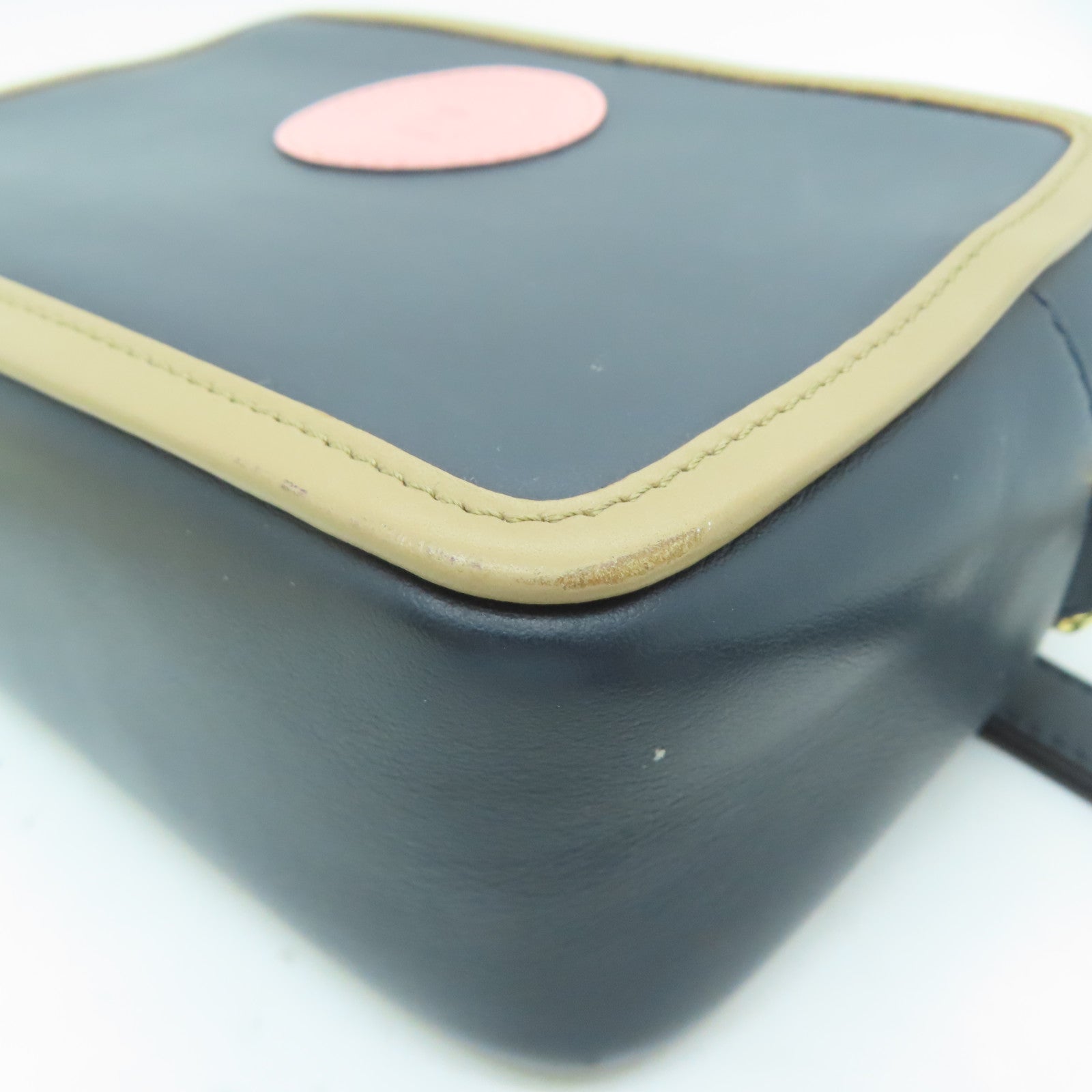 FENDI 牛皮皮革Shoulder Bag金扣肩背袋黑色/啡色