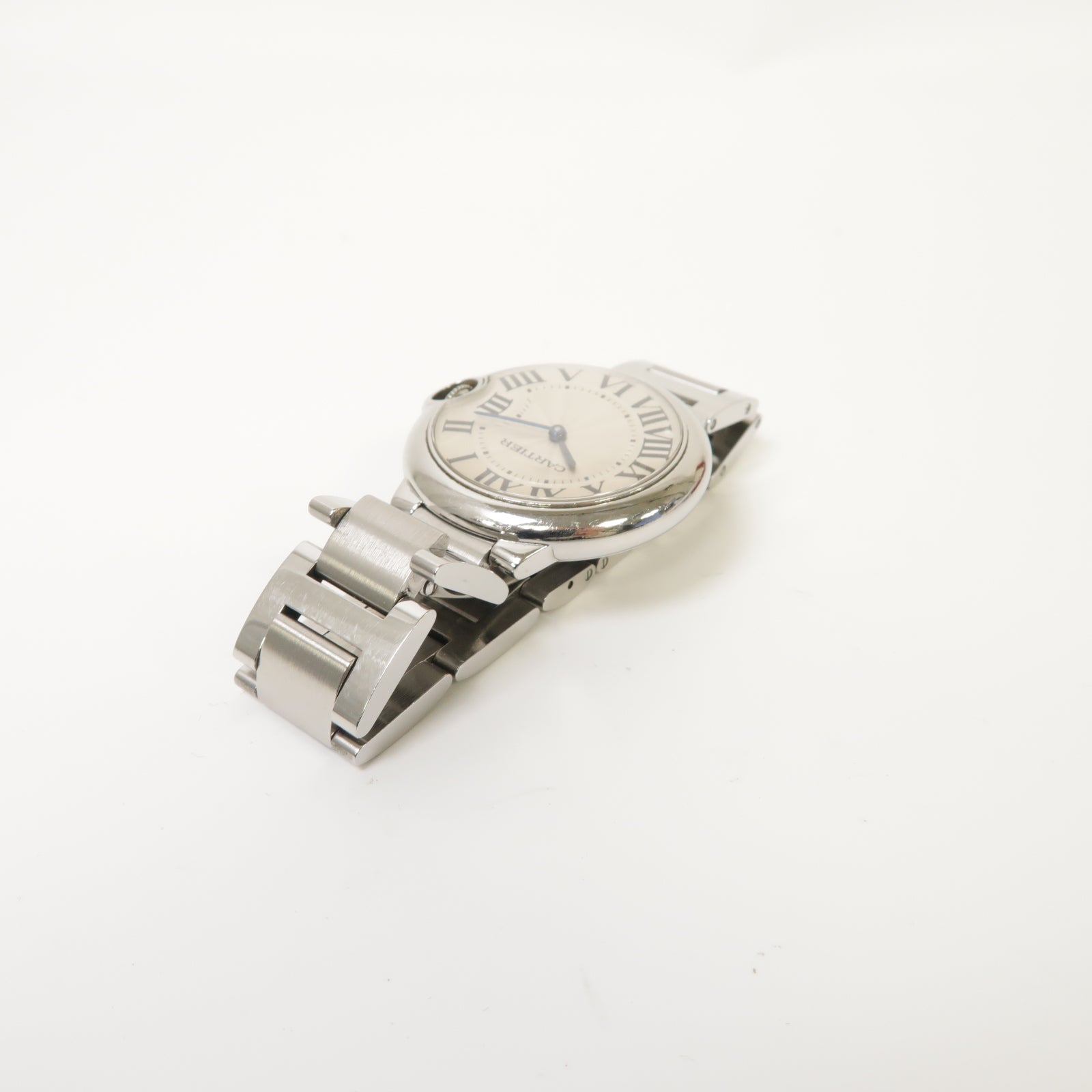 CARTIER Ballon Blue 33mm不鏽鋼手錶石英機芯銀色