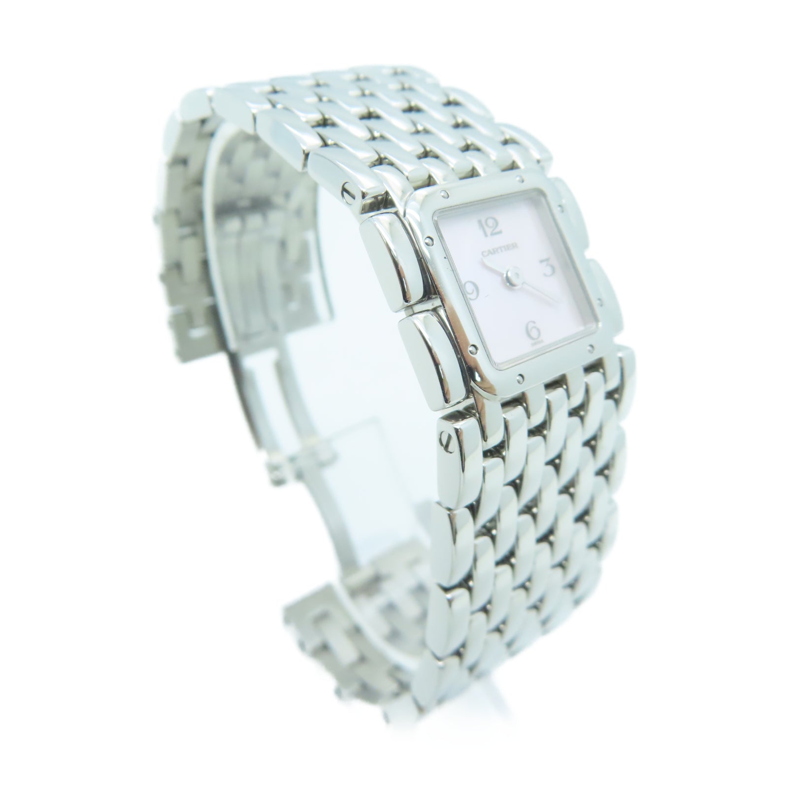 CARTIER Panthere Ruban Pink/Mop不锈钢手表石英机芯粉红色