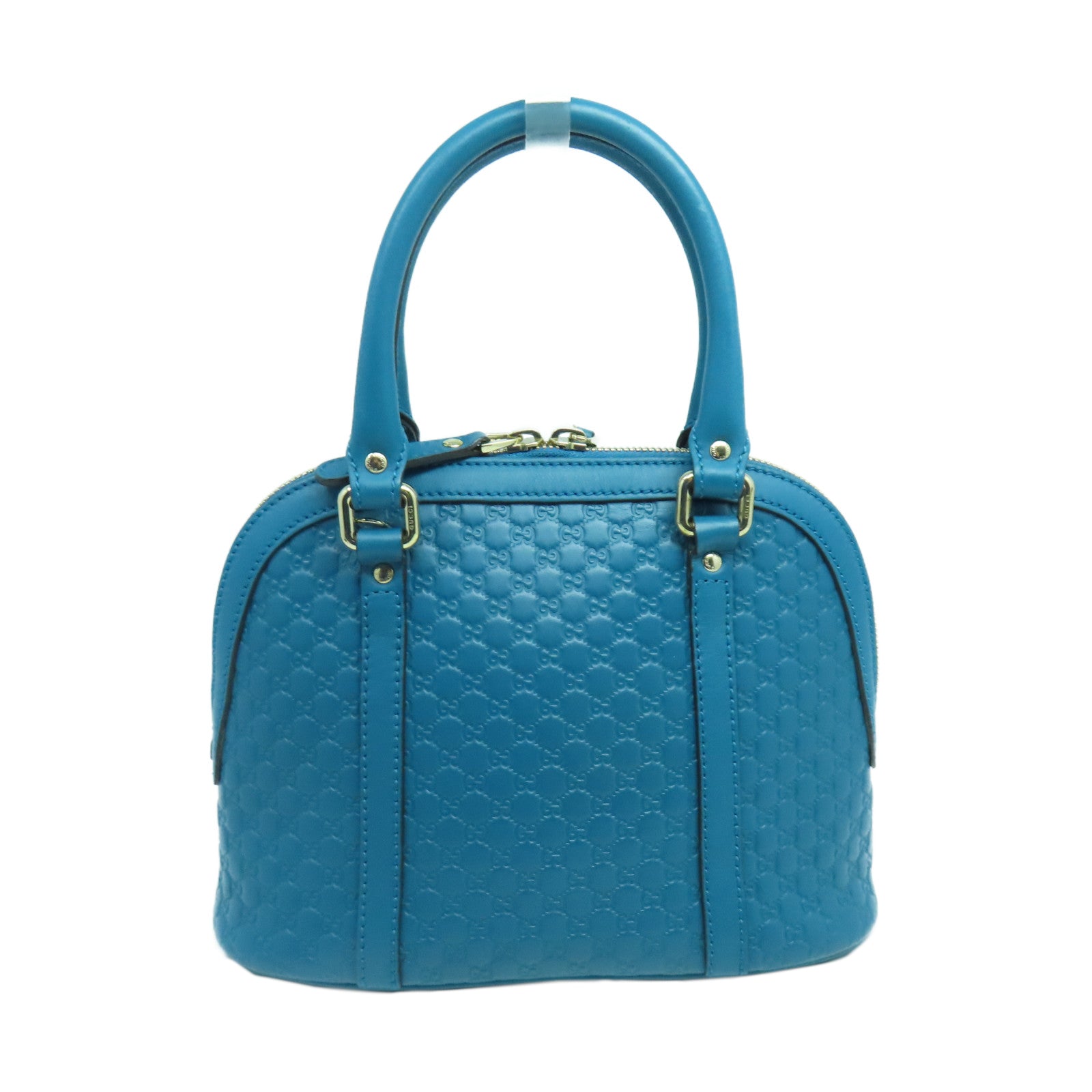 GUCCI 牛皮皮革Handbag金扣手挽袋藍色