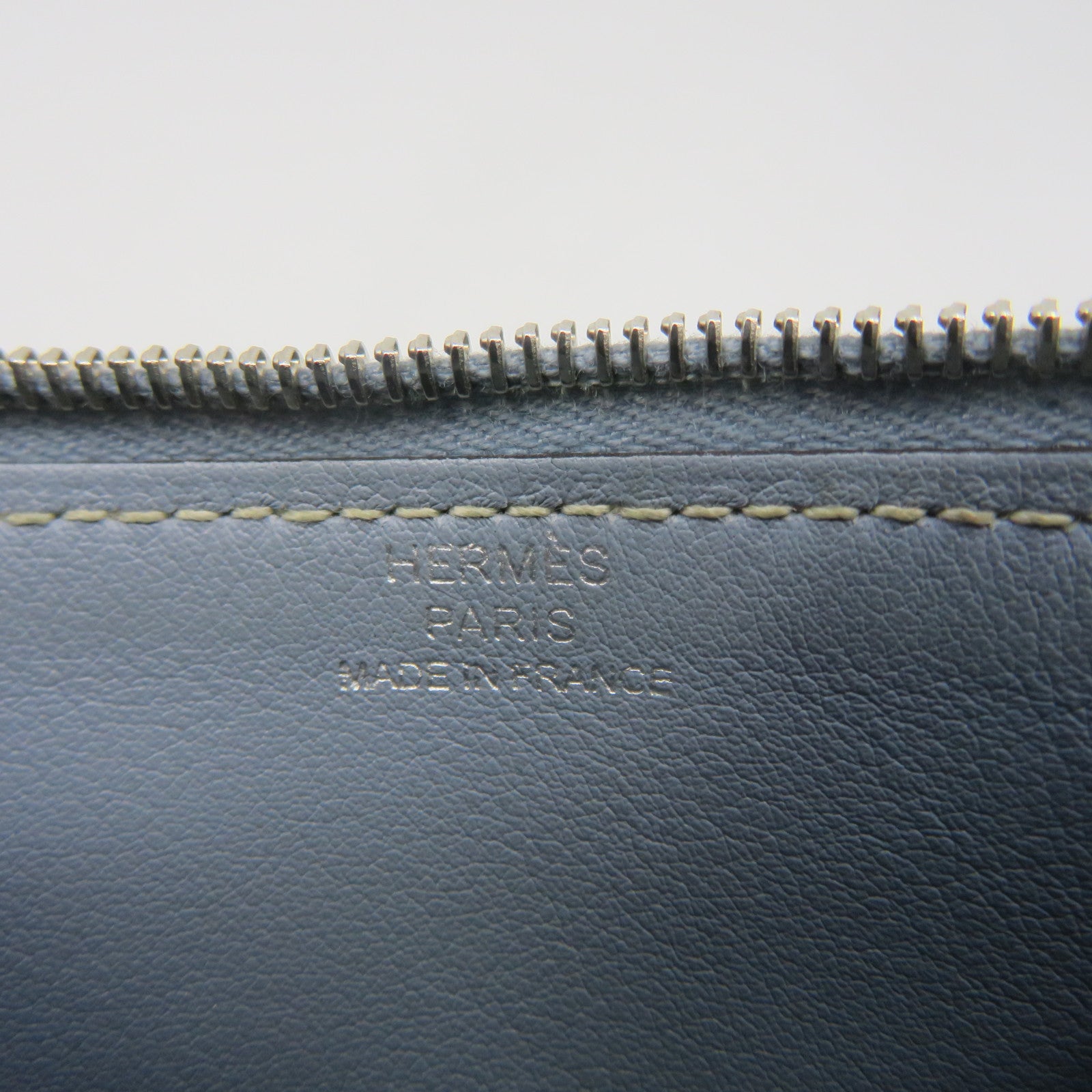 HERMES Swift皮革Dogon GM Long wallet銀扣長錢包Colvert藍色