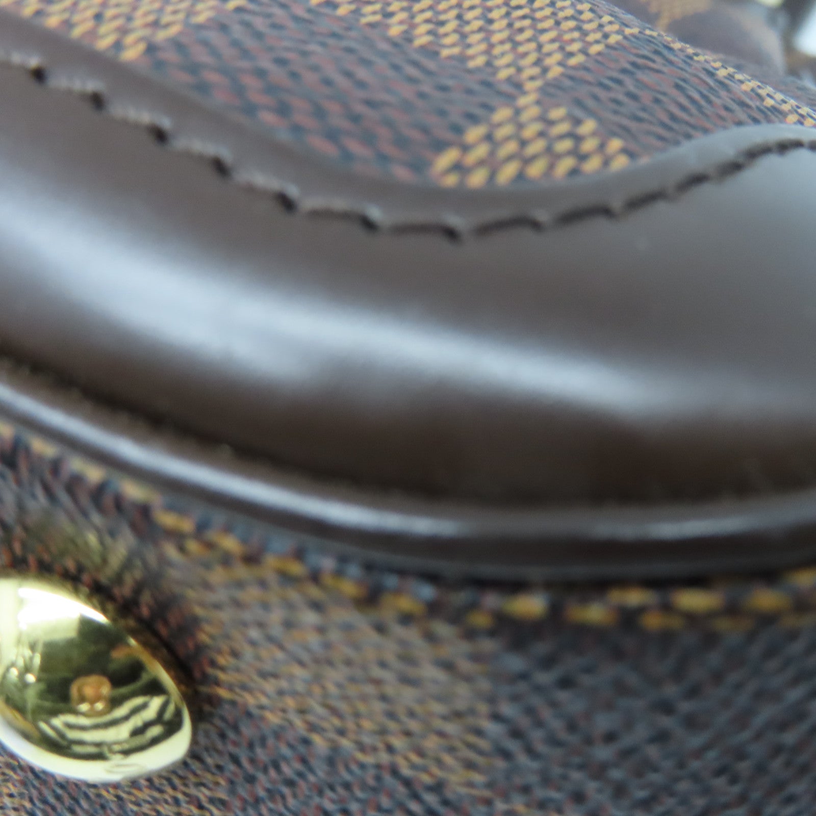 LOUIS VUITTON Damier Verona PM金扣肩背袋棕色