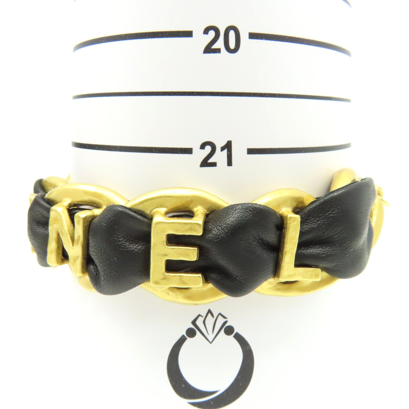 CHANEL 金屬/牛皮皮革Bracelet手鏈黑色/金色