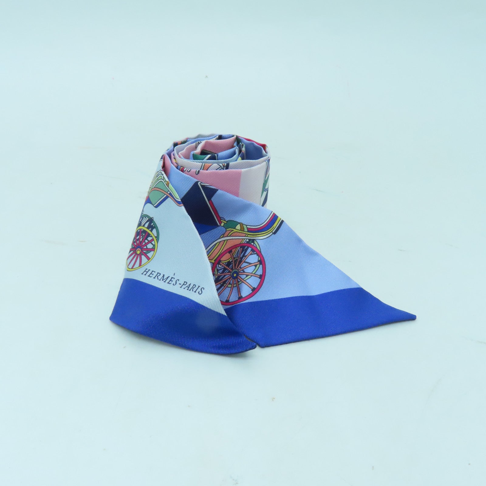HERMES 【激減優惠】 絲質Twilly絲巾藍色/多色