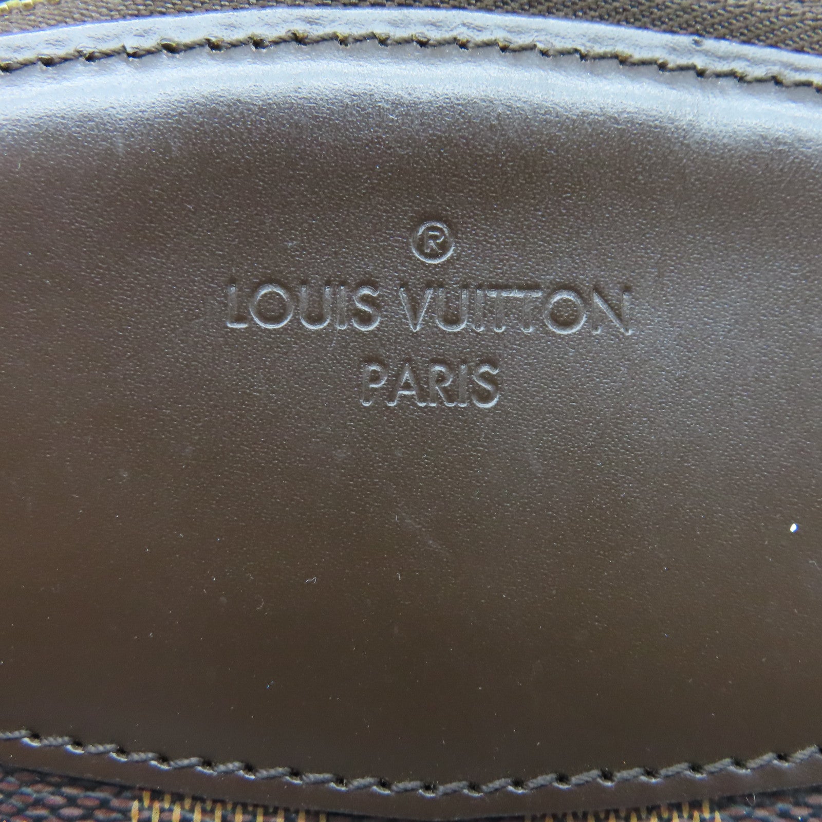 LOUIS VUITTON Damier Verona PM金扣肩背袋棕色