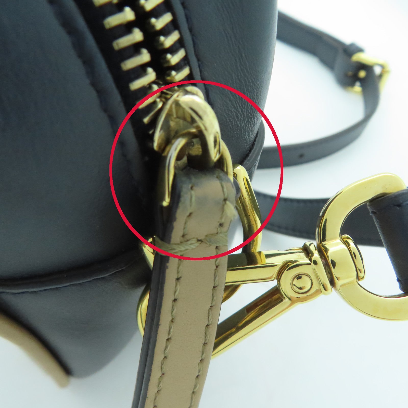 FENDI 牛皮皮革Shoulder Bag金扣肩背袋黑色/啡色