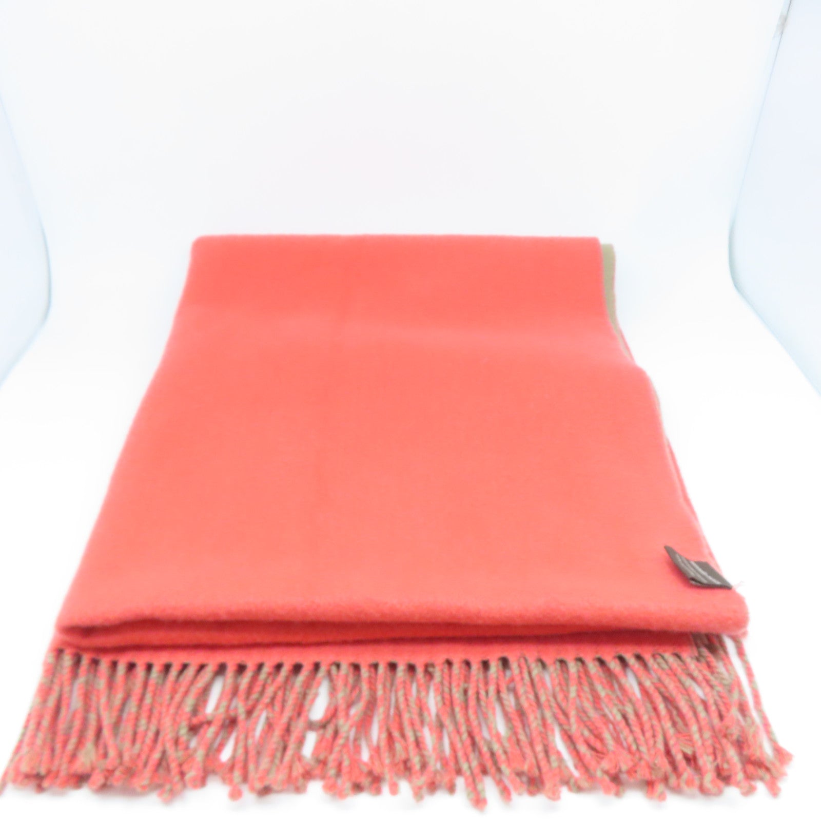 HERMES 羊絨Scarf圍巾橙色/灰色