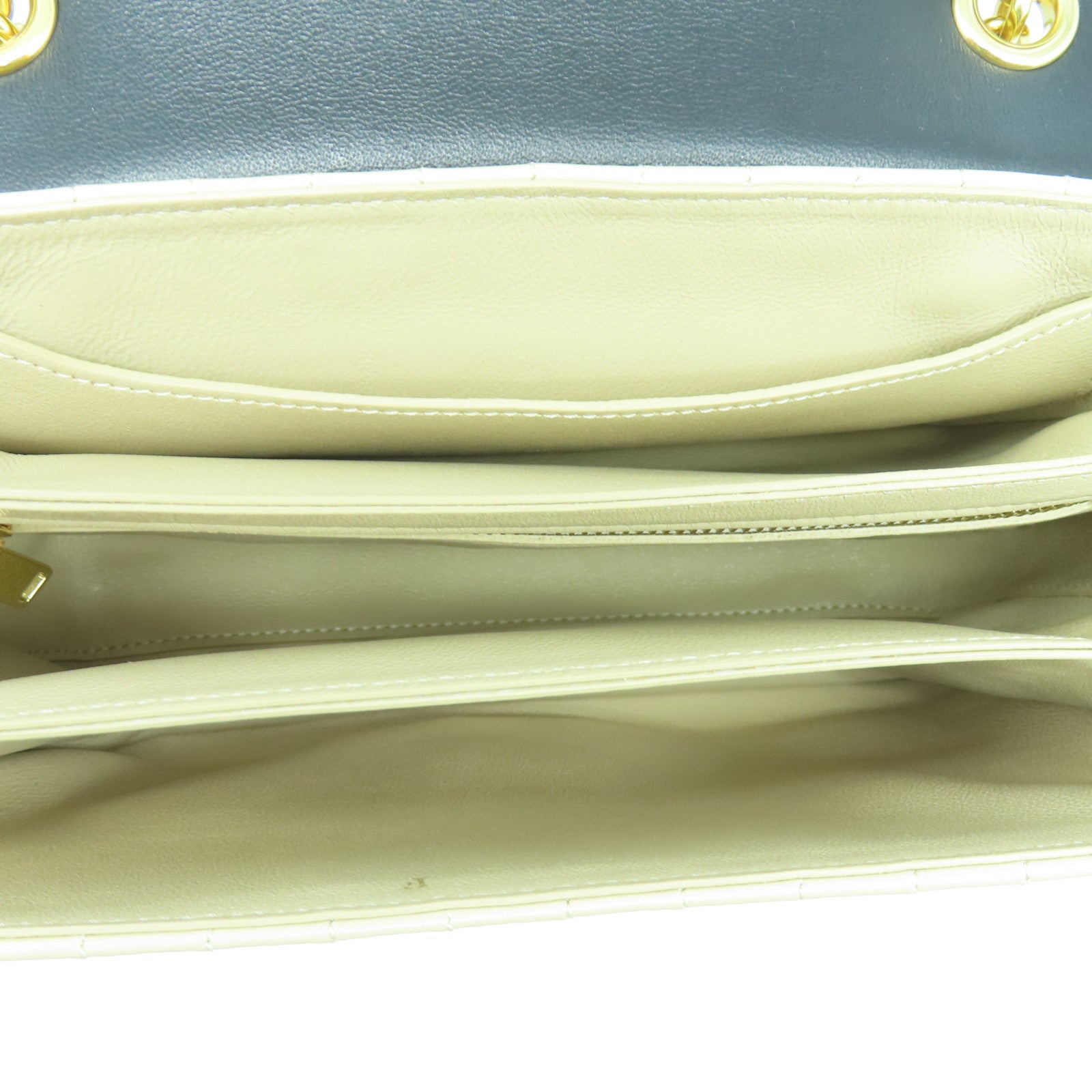 CELINE Leather C Bag Gold Buckle Chain Shoulder Bag Taupe/Black