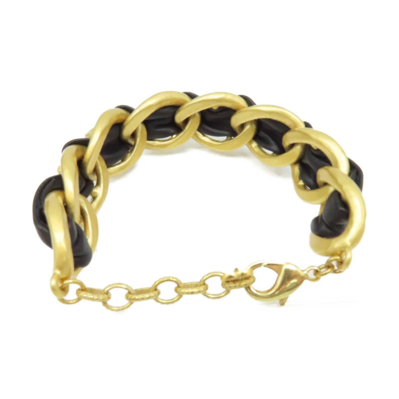 CHANEL 金屬/牛皮皮革Bracelet手鏈黑色/金色