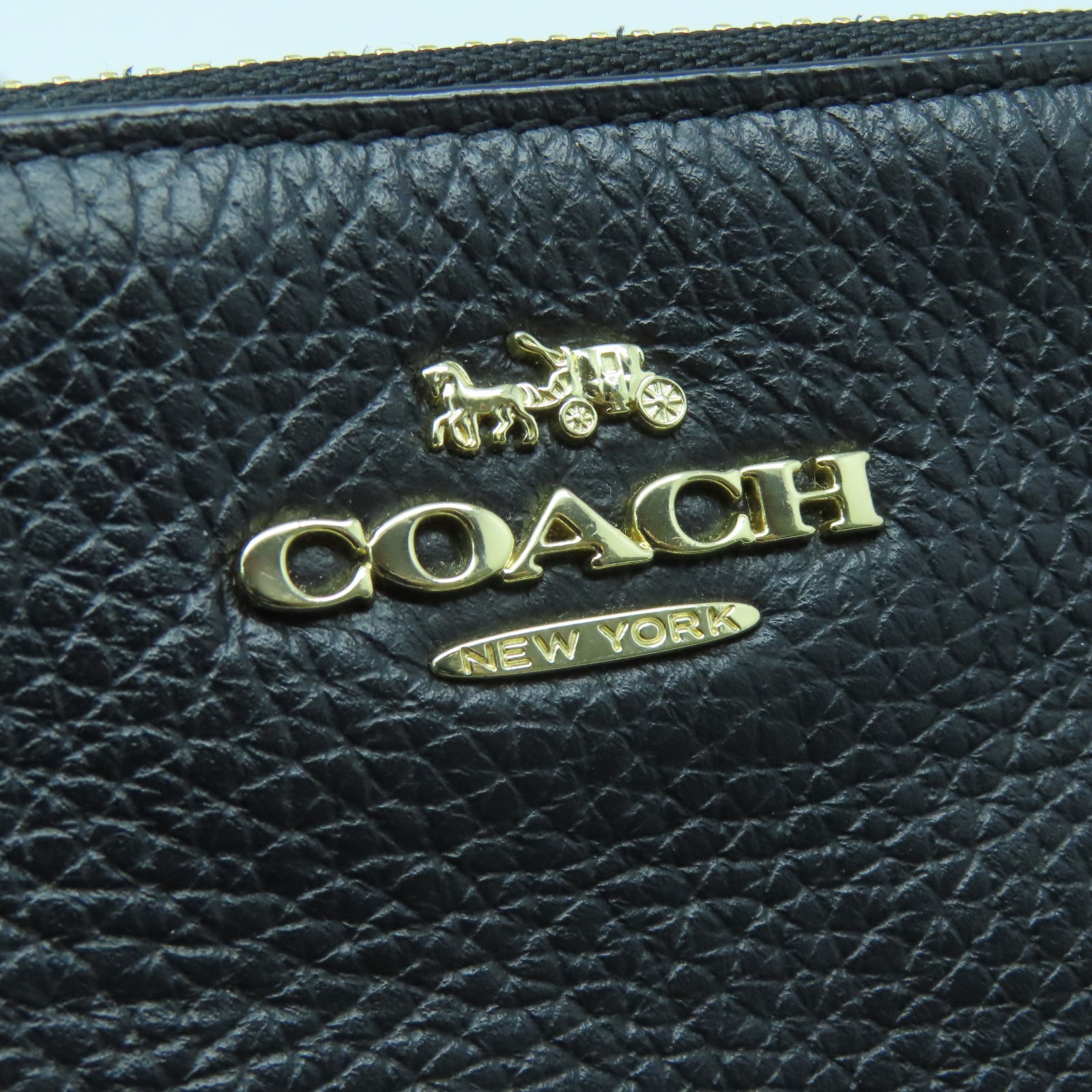 COACH 羊皮皮革Shoulder Bag金扣肩背袋黑色