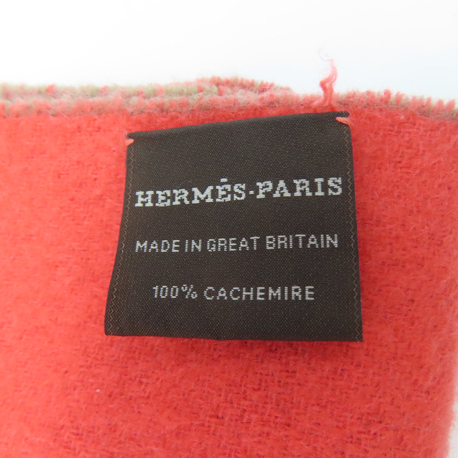 HERMES 羊絨Scarf圍巾橙色/灰色