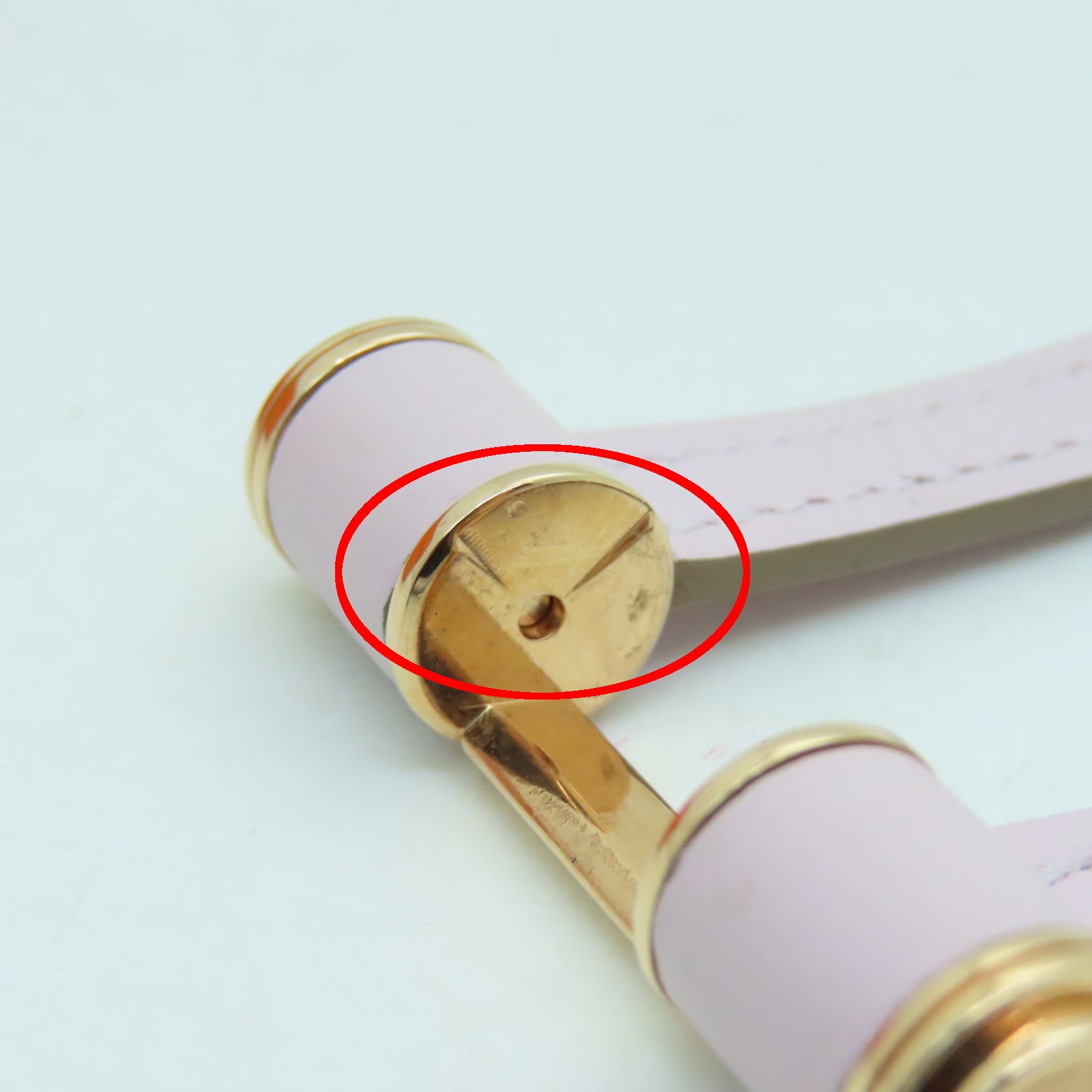 HERMES Leather/Metal Charniere Bracelet Gold Buckle Bracelet Light Purple/Gold
