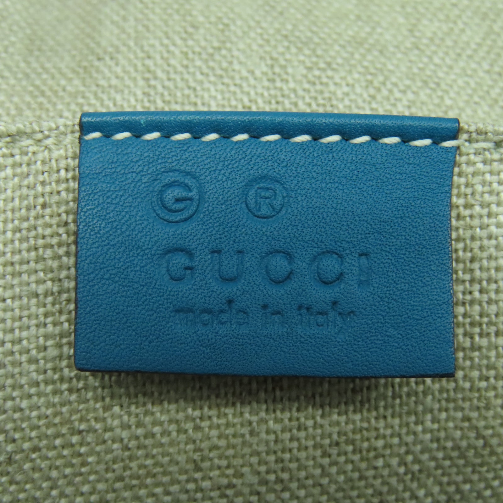 GUCCI 牛皮皮革Handbag金扣手挽袋藍色