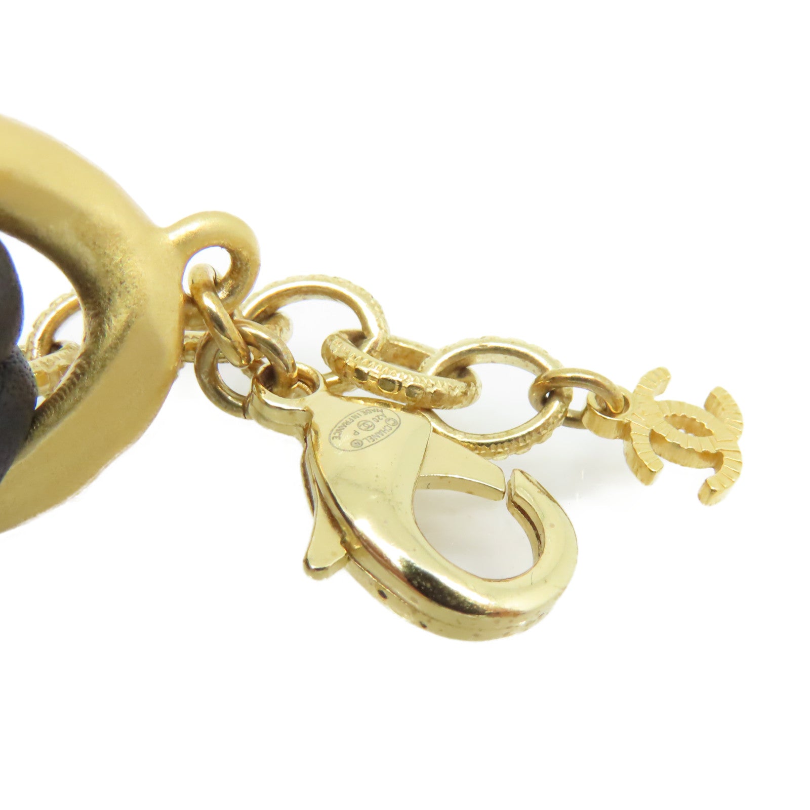 CHANEL 金屬/牛皮皮革Bracelet手鏈黑色/金色