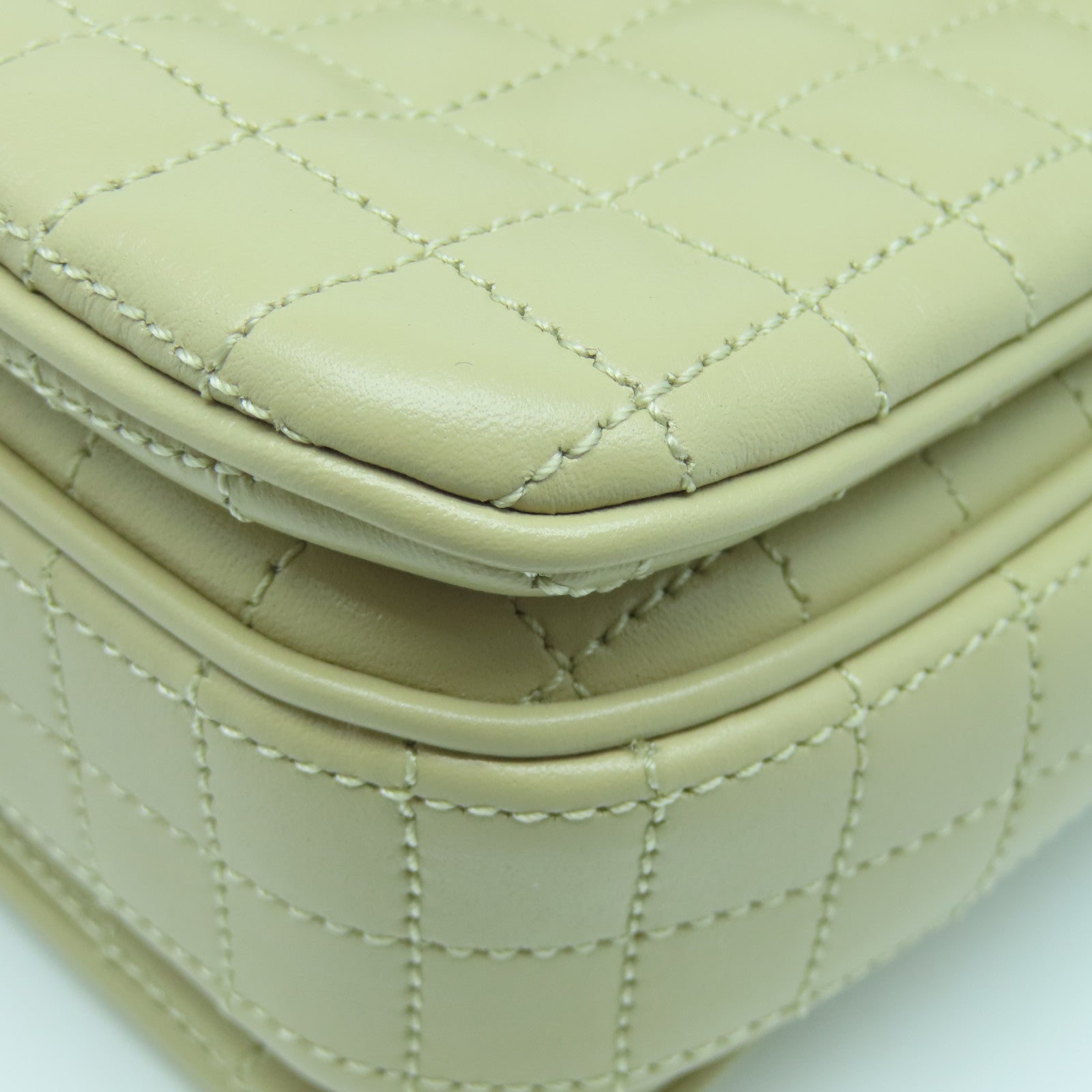 CELINE Leather C Bag Gold Buckle Chain Shoulder Bag Taupe/Black