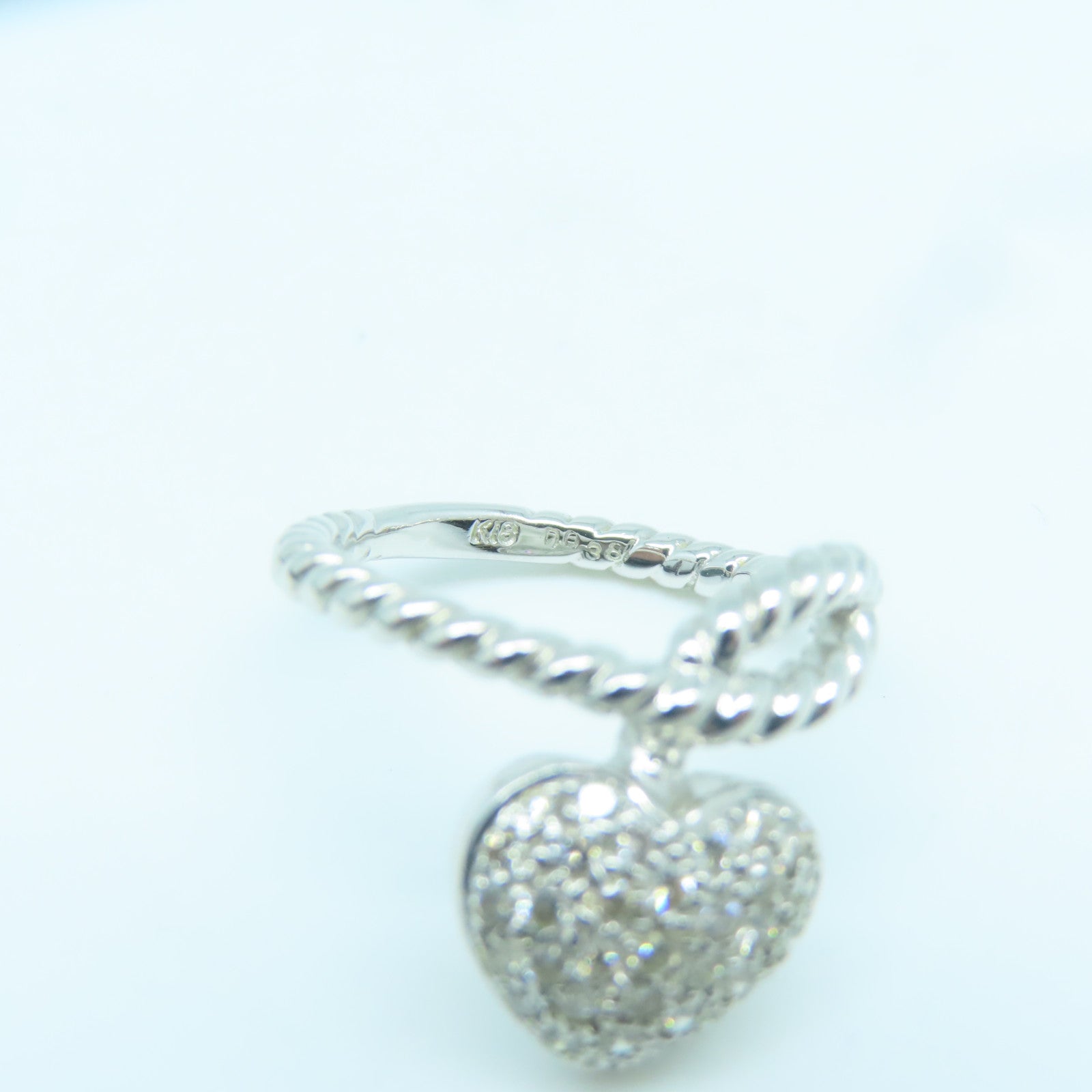 JEWELRY 18K白金Diamond Ring 0.38ct钻石戒指US#4.75