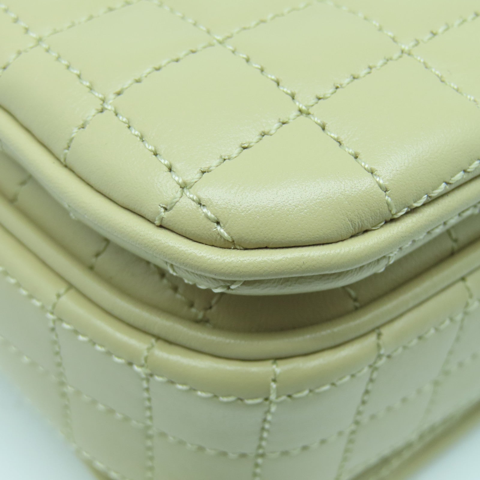 CELINE Leather C Bag Gold Buckle Chain Shoulder Bag Taupe/Black