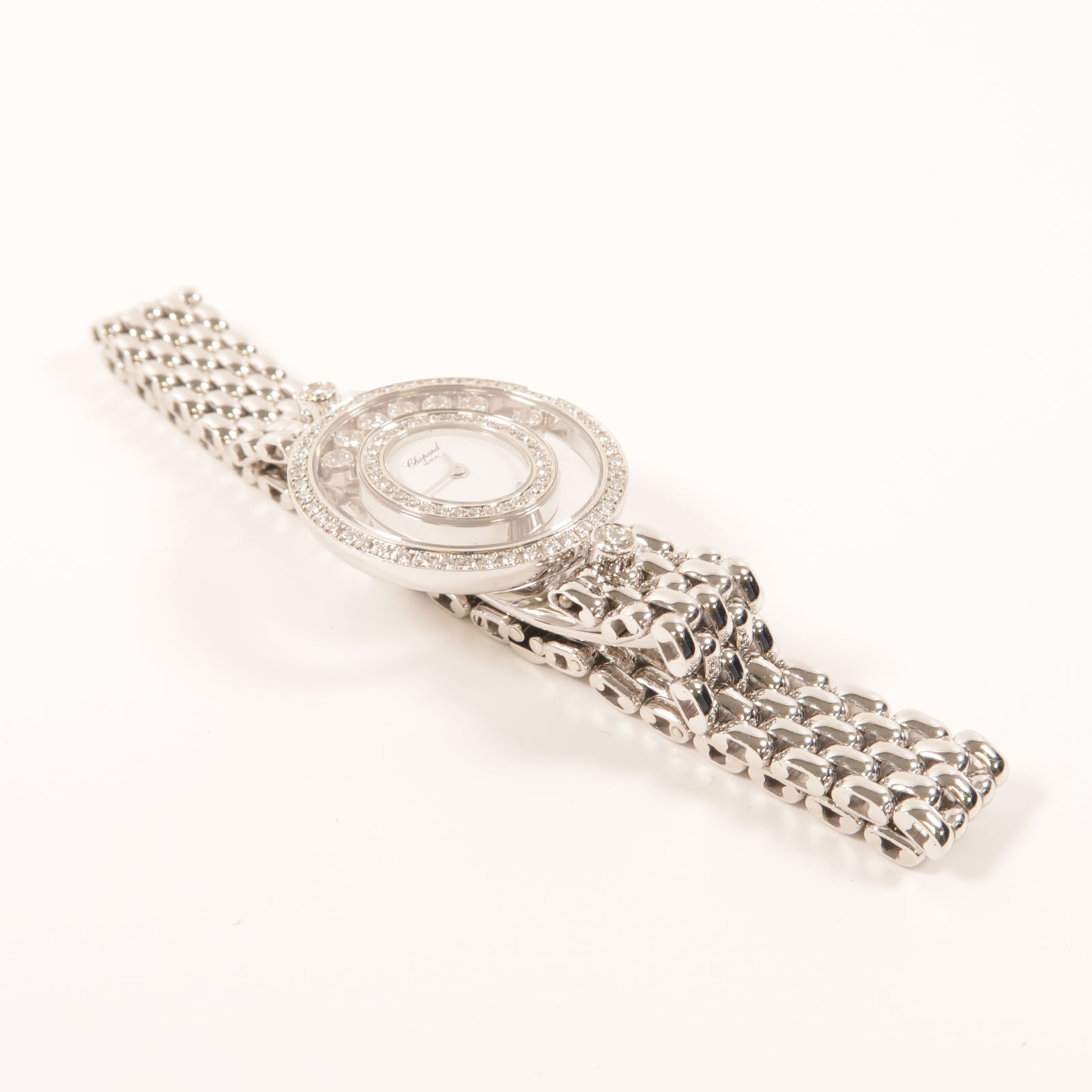 Chopard Happy Diamond 18K白金/鑽石手錶石英機芯白色/銀色