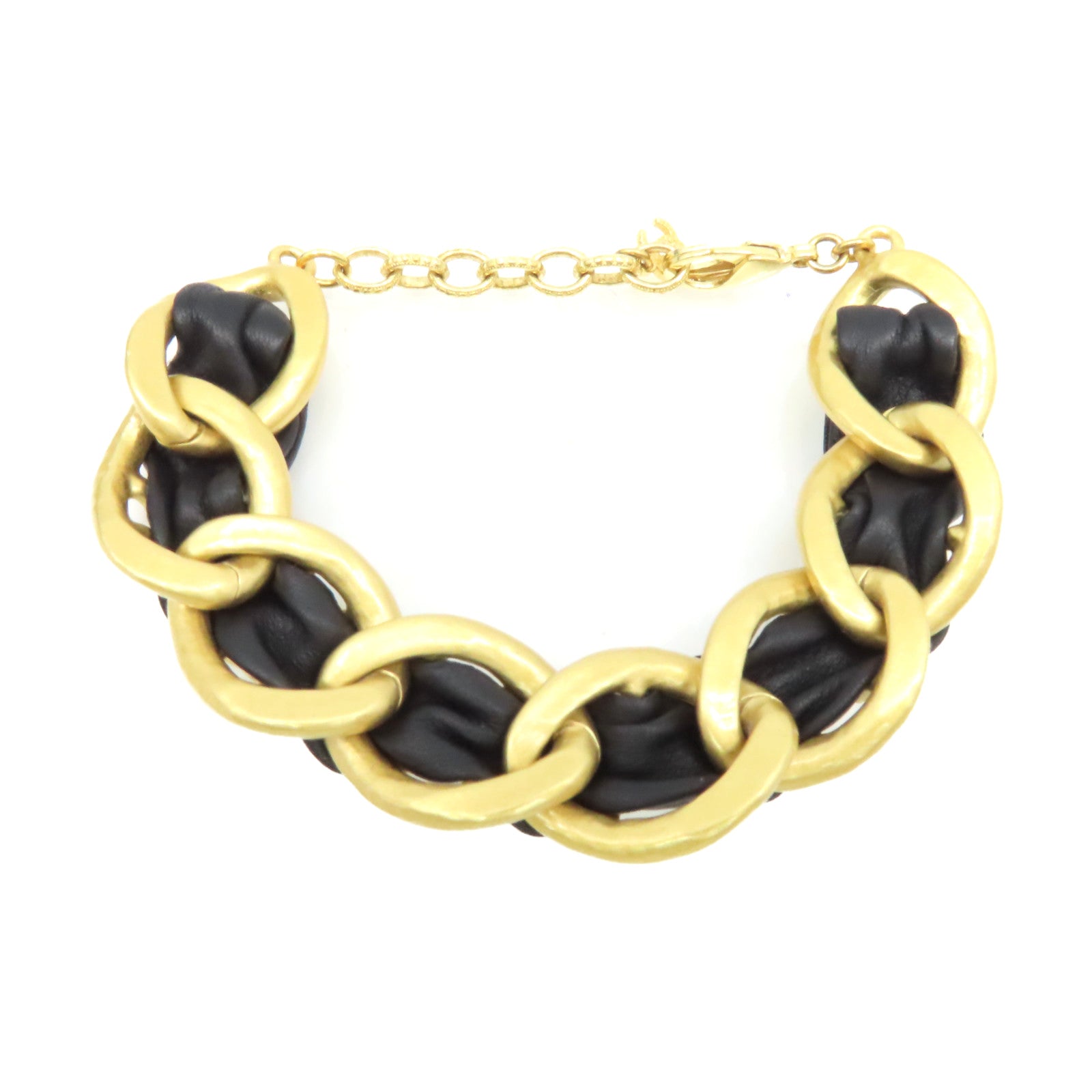 CHANEL 金屬/牛皮皮革Bracelet手鏈黑色/金色