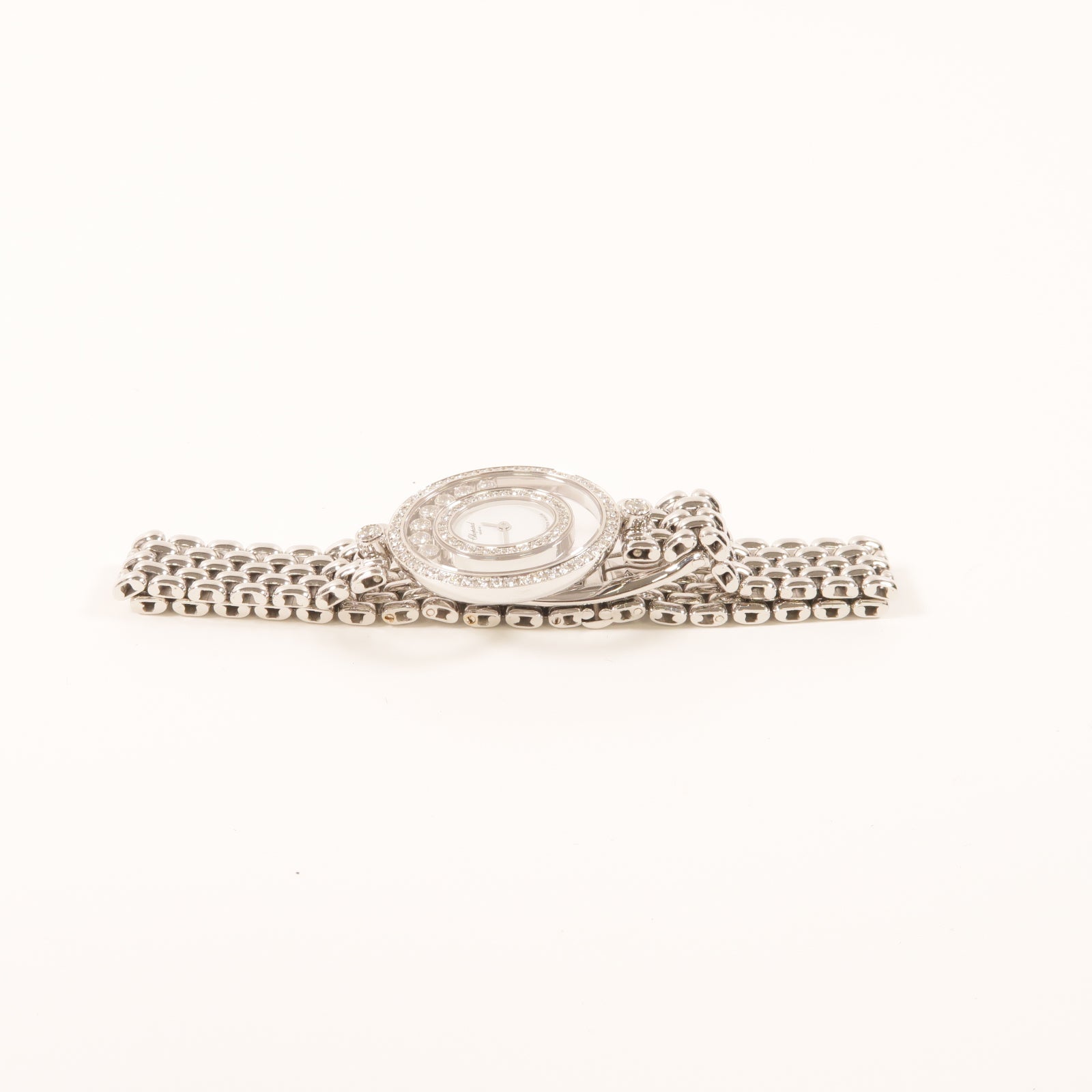 Chopard Happy Diamond 18K白金/鑽石手錶石英機芯白色/銀色