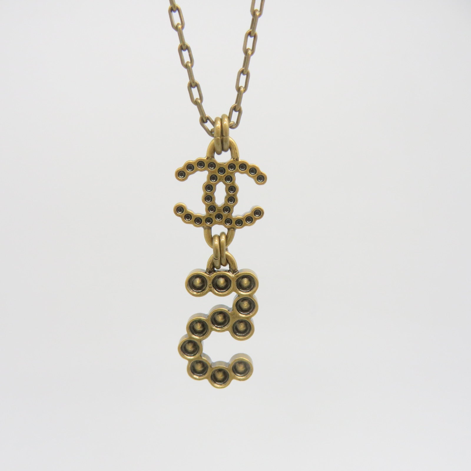 CHANEL 金屬Necklace項鍊啡色