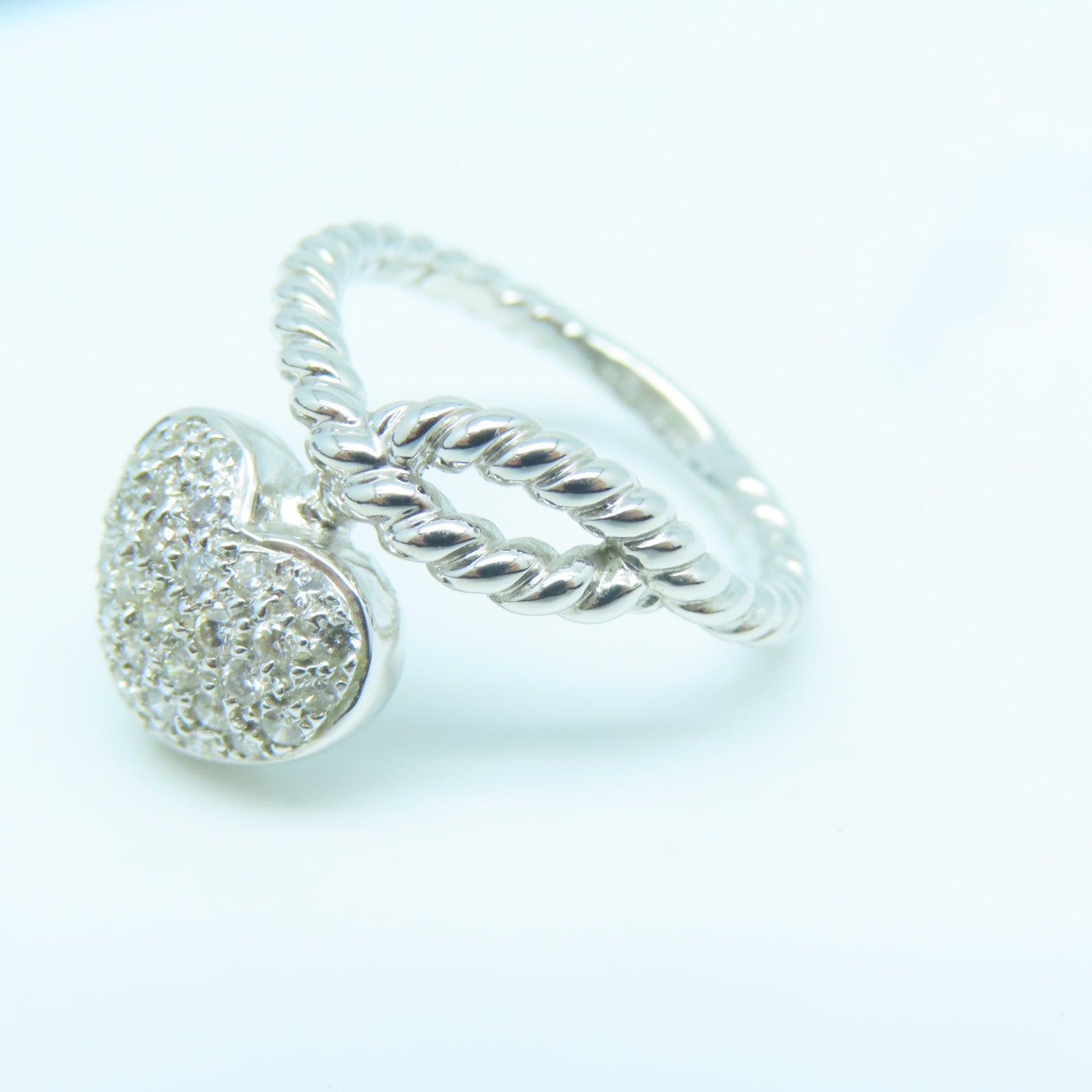JEWELRY 18K白金Diamond Ring 0.38ct钻石戒指US#4.75