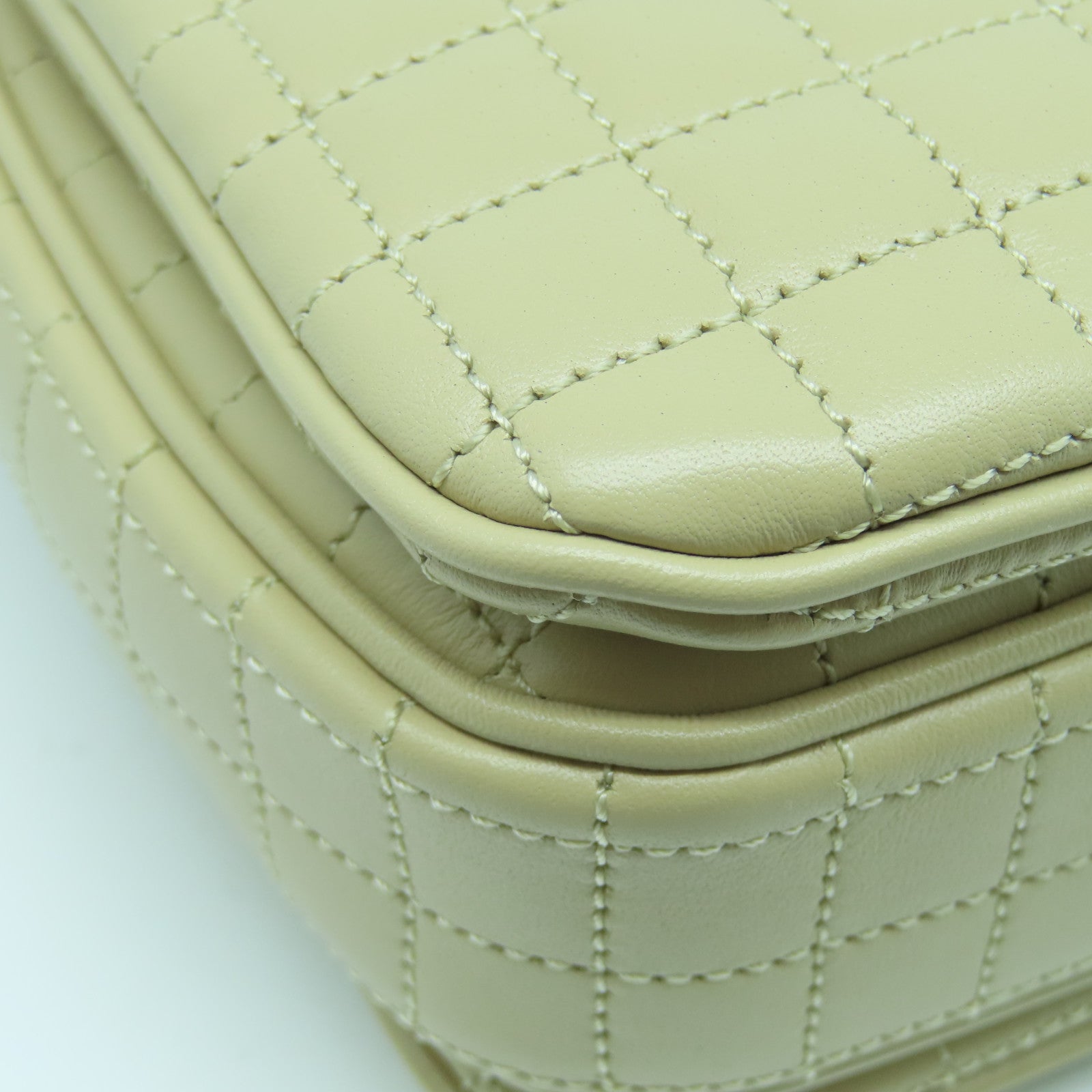 CELINE Leather C Bag Gold Buckle Chain Shoulder Bag Taupe/Black