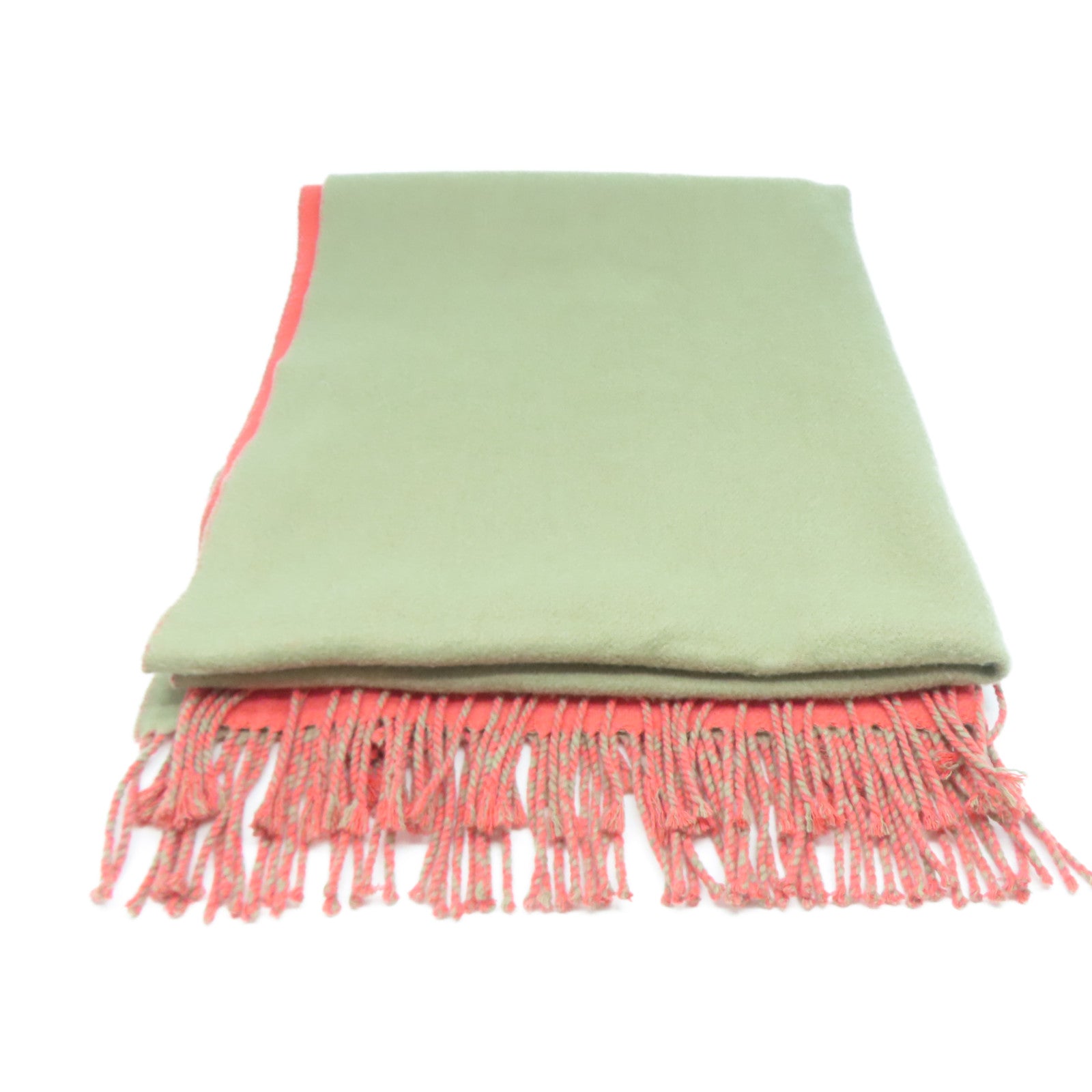HERMES 羊絨Scarf圍巾橙色/灰色
