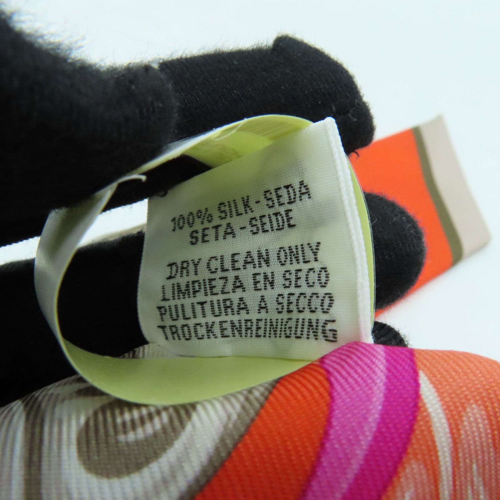HERMES Silk Twilly Scarf/Orange/Pink