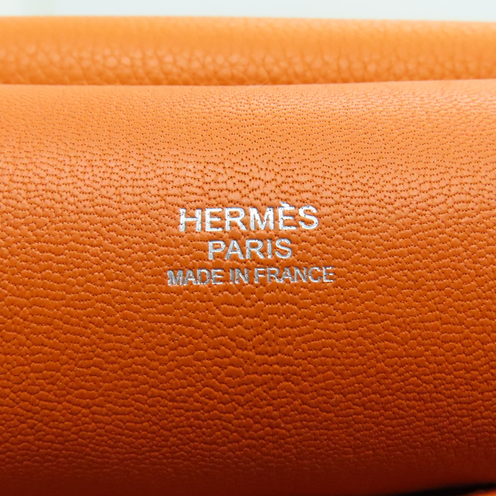 HERMES Clemence Jypsiere 31銀扣肩背袋橙色