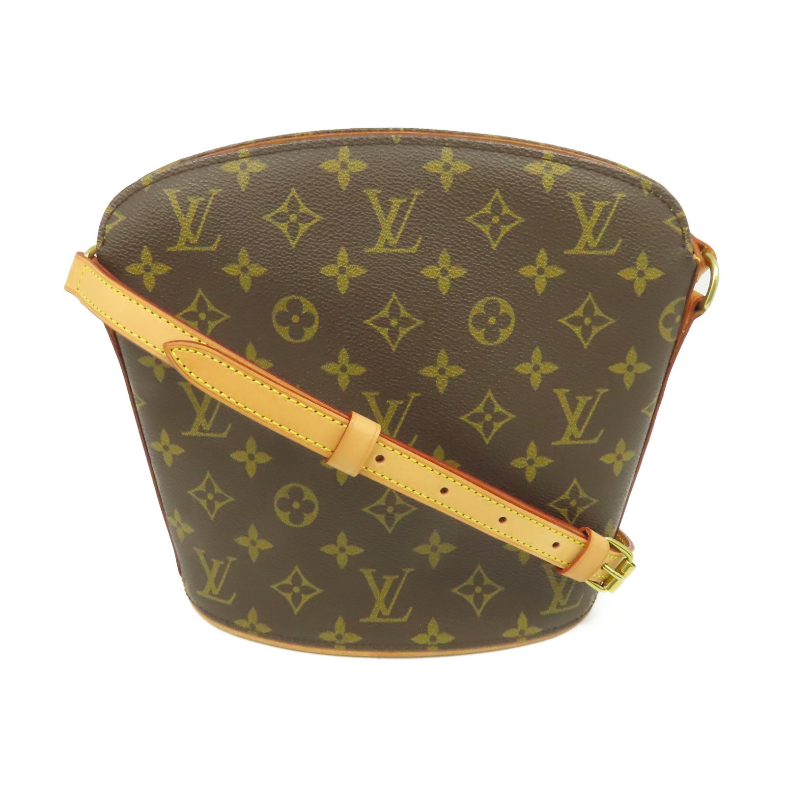 LOUIS VUITTON Monogram Drouot Shoulder Bag金扣肩背袋啡色