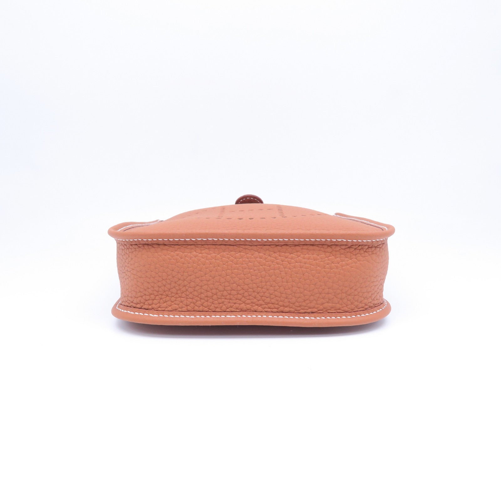 HERMES Clemence皮革Evelyne TPM金扣肩背袋棕色